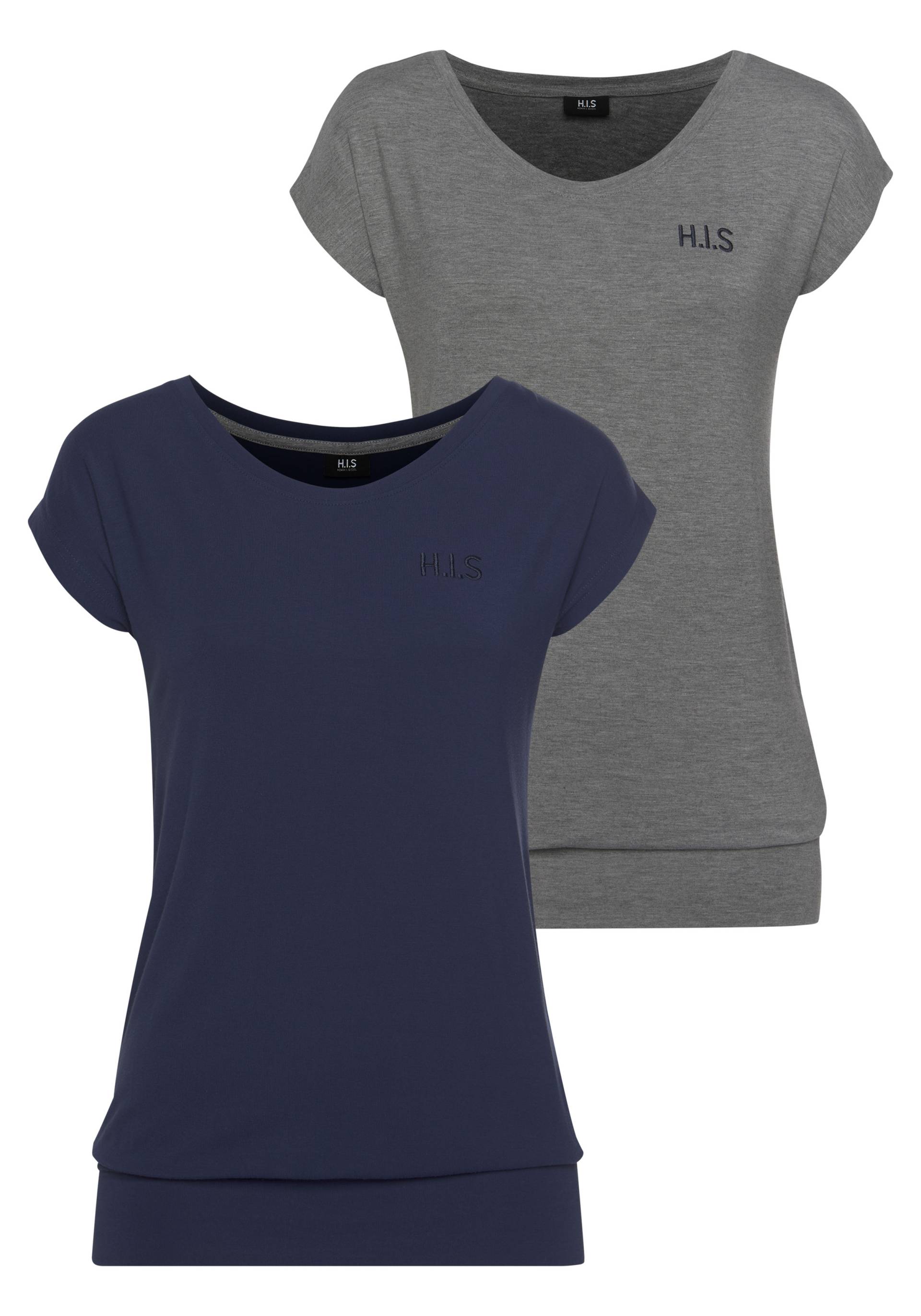 H.I.S T-Shirt »aus Viskose«, Kurzarm, figurumspielende Passform, sportlich, Rundhalsausschnitt von H.I.S