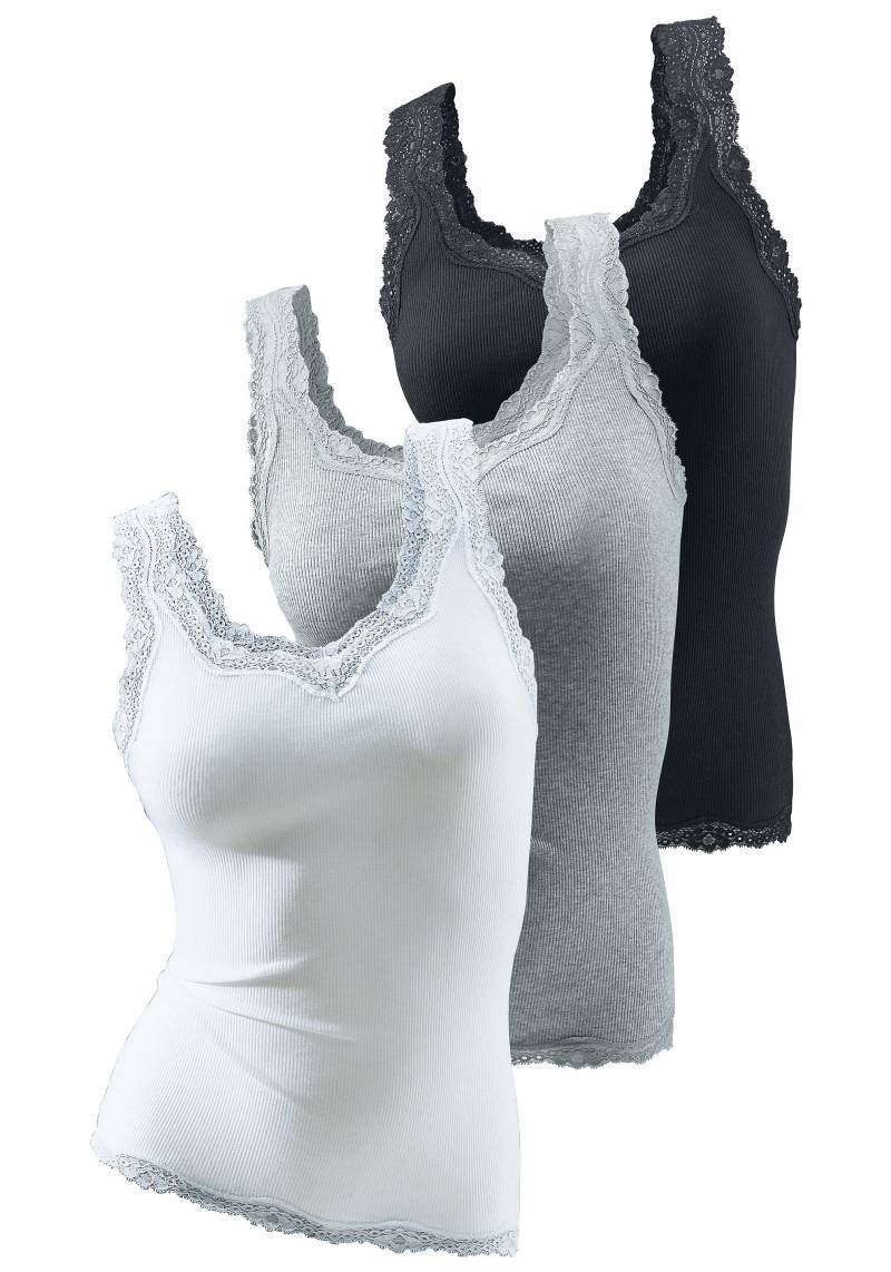 H.I.S Tanktop, (3er-Pack), mit Spitze von H.I.S