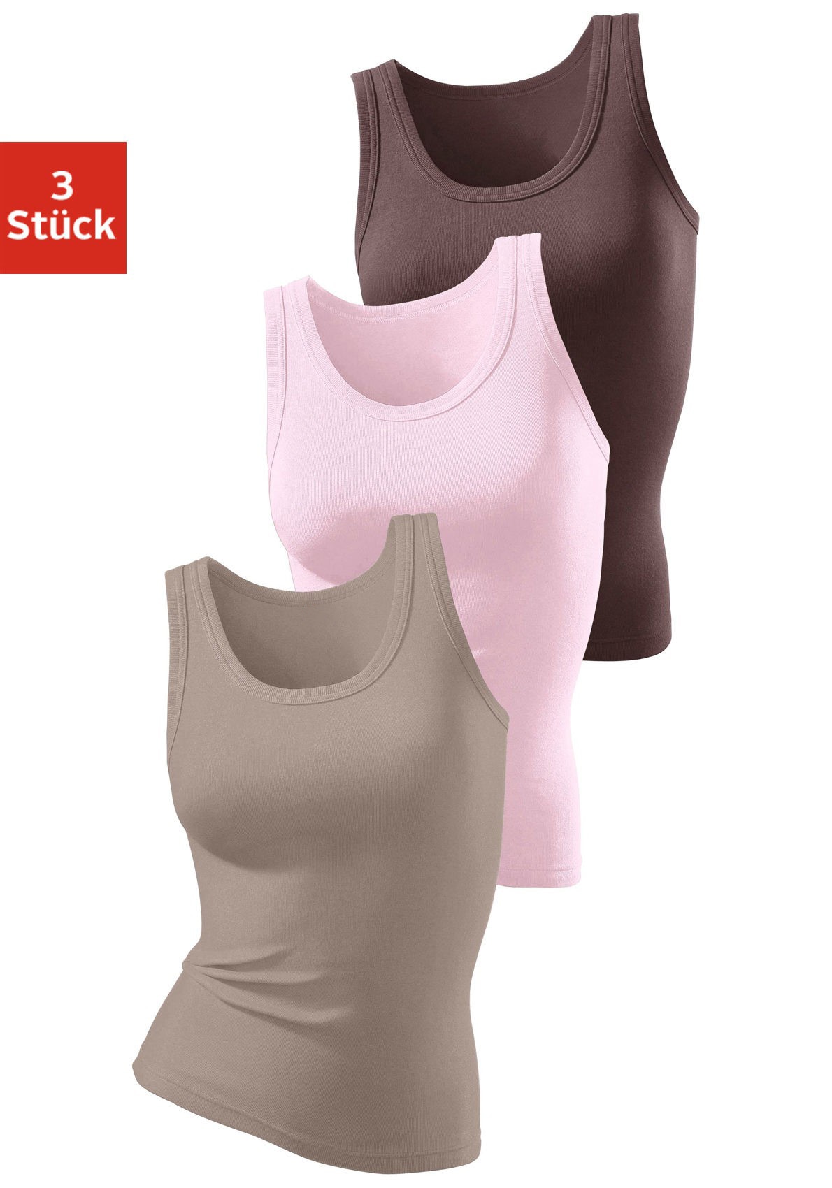 H.I.S Tanktop »ohne Seitennähte«, (3er-Pack), aus weicher Rippqualität aus Baumwolle H.I.S Tanktop »ohne Seitennähte«, (3er-Pack), aus weicher Rippqualität aus Baumwolle von H.I.S