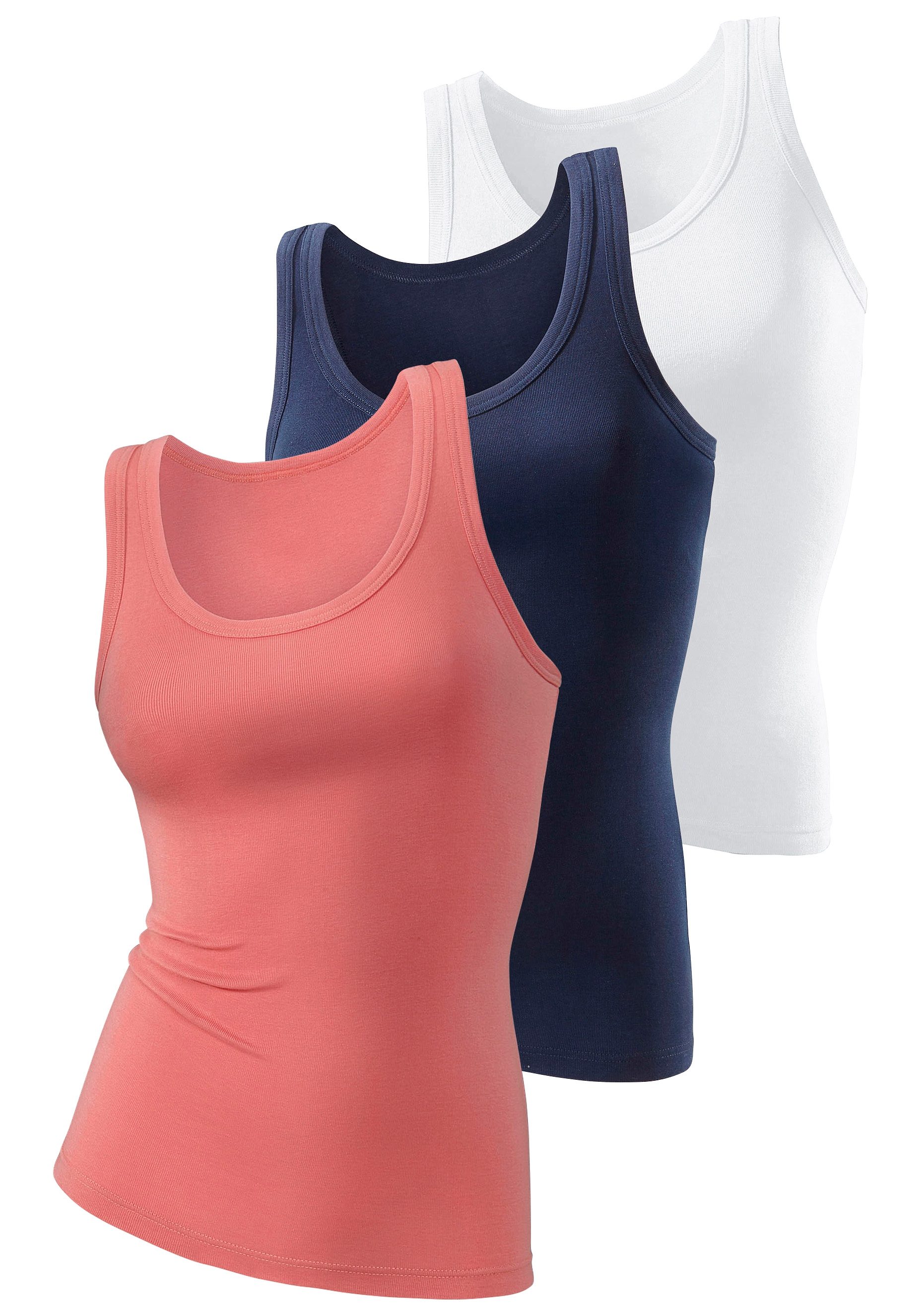 H.I.S Tanktop »ohne Seitennähte«, (3er-Pack), aus weicher Rippqualität aus Baumwolle H.I.S Tanktop »ohne Seitennähte«, (3er-Pack), aus weicher Rippqualität aus Baumwolle von H.I.S