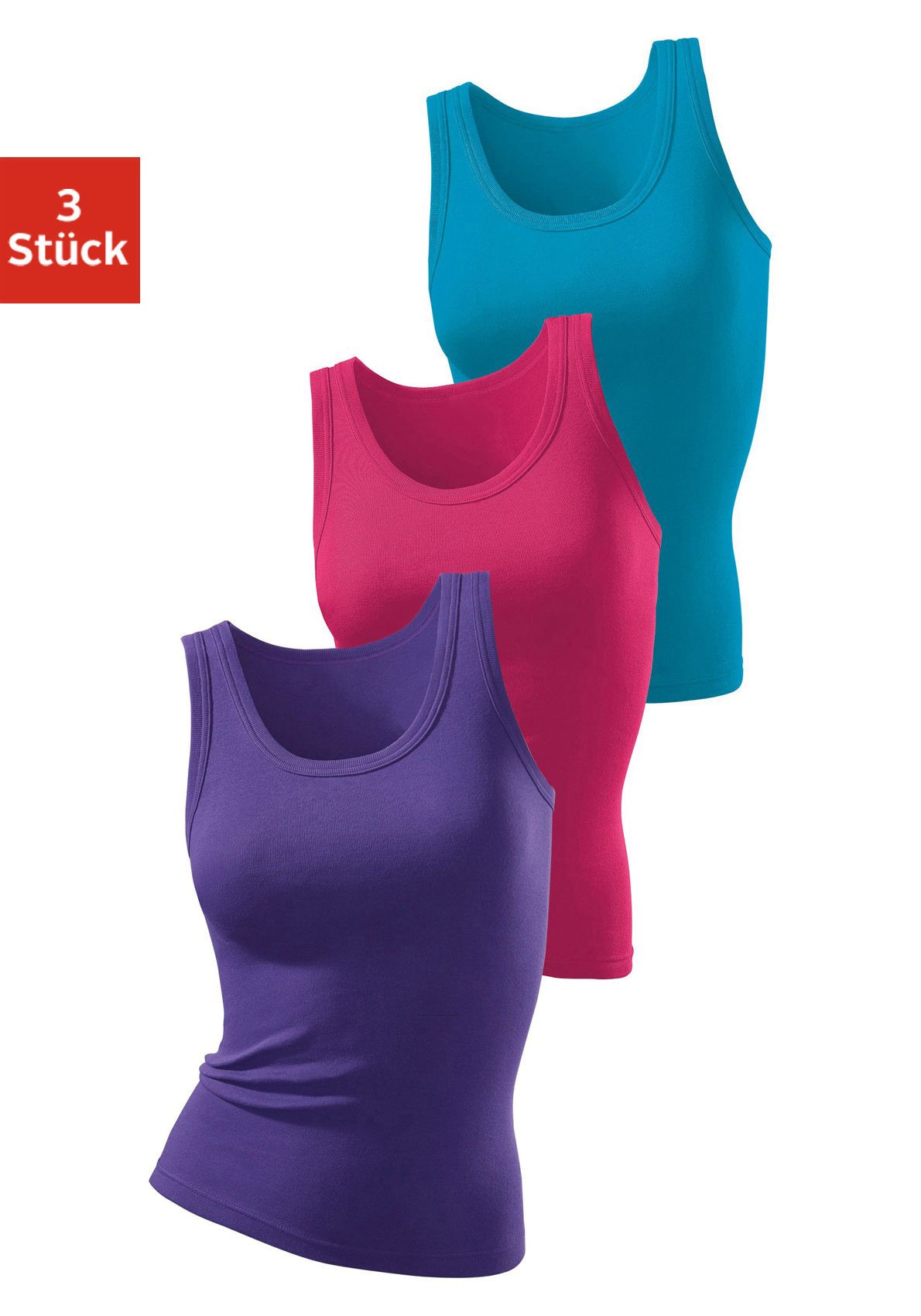 H.I.S Tanktop »ohne Seitennähte«, (3er-Pack), aus weicher Rippqualität aus Baumwolle H.I.S Tanktop »ohne Seitennähte«, (3er-Pack), aus weicher Rippqualität aus Baumwolle von H.I.S