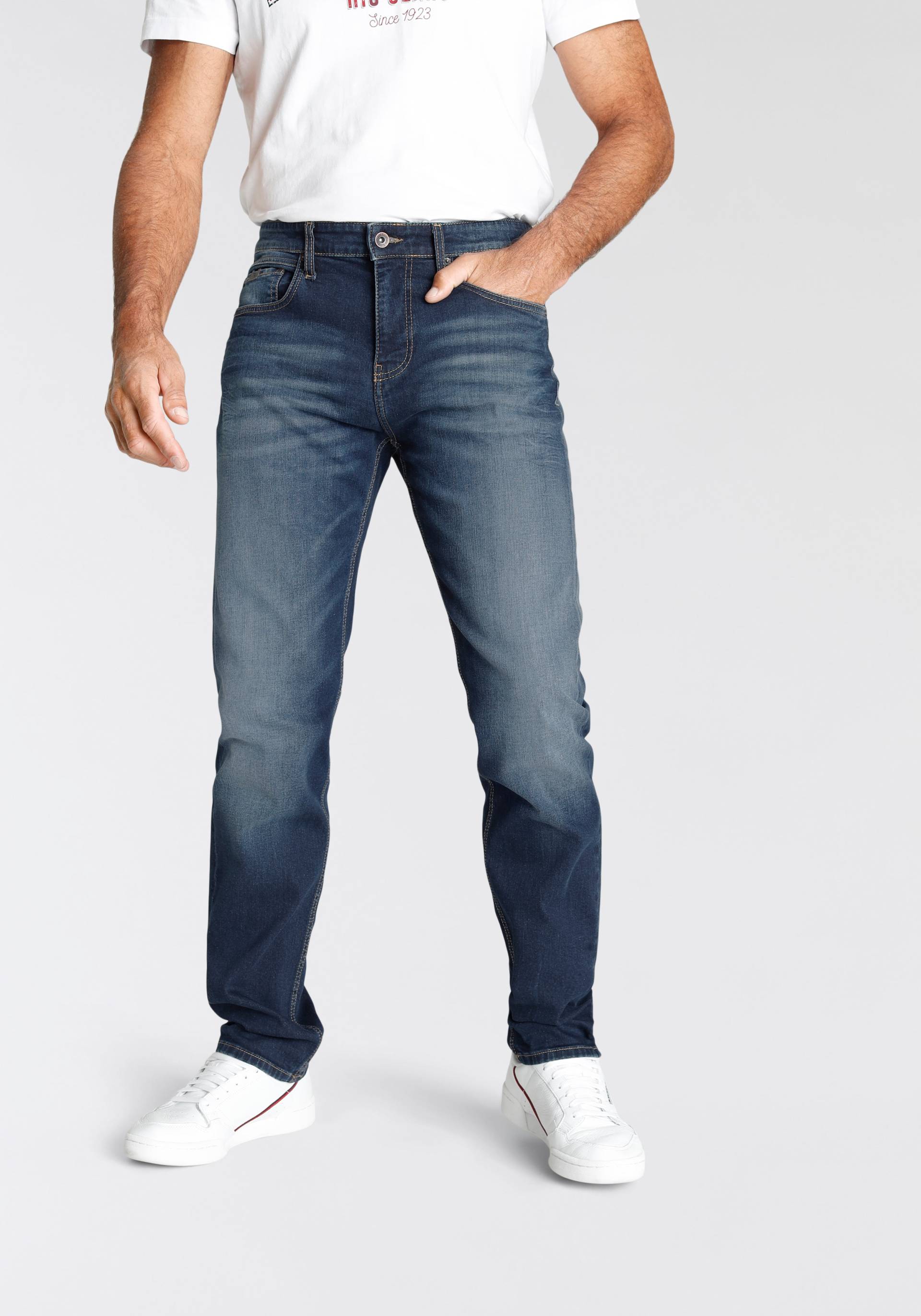 H.I.S Tapered-fit-Jeans »CIAN«, Ökologische, wassersparende Produktion durch Ozon Wash von H.I.S