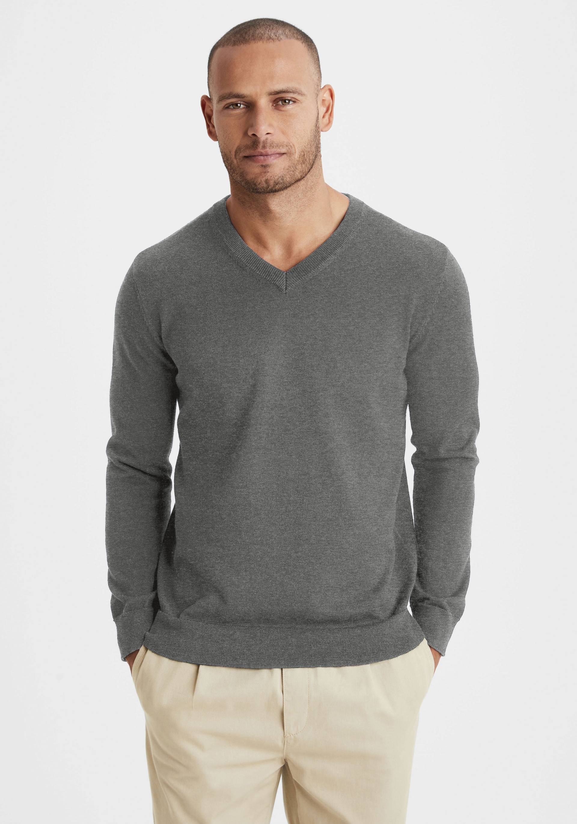 H.I.S Strickpullover, mit V-Ausschnitt, Pullover aus Feinstrick, Baumwollmischung H.I.S Strickpullover, mit V-Ausschnitt, Pullover aus Feinstrick, Baumwollmischung von H.I.S