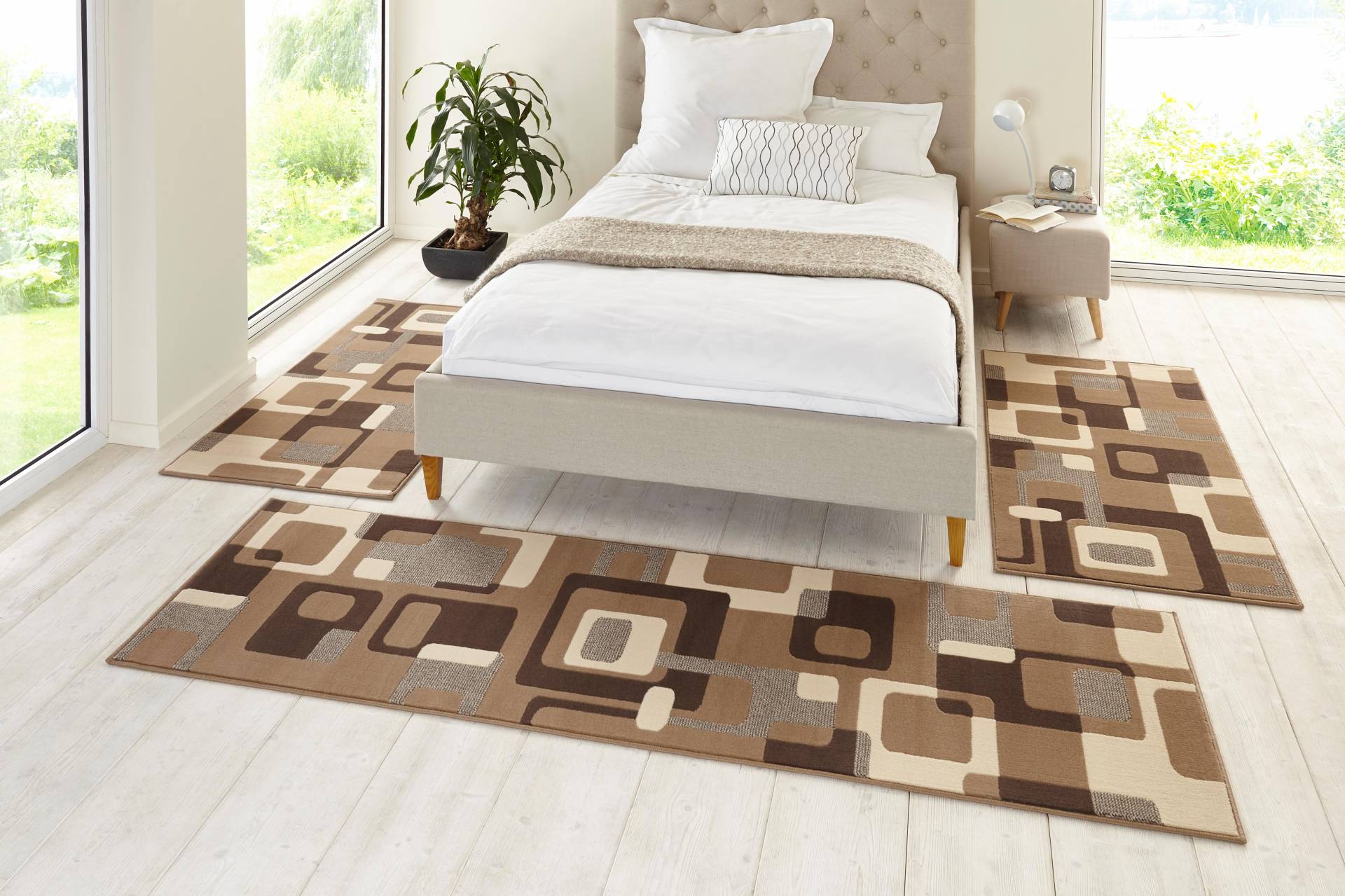 HANSE Home Bettumrandung »Retro«, (3 tlg.), Kurzflor, Grafisches Muster, Gekettelt, Robust, Pflegeleicht HANSE Home Bettumrandung »Retro«, (3 tlg.), Kurzflor, Grafisches Muster, Gekettelt, Robust, Pflegeleicht von HANSE Home