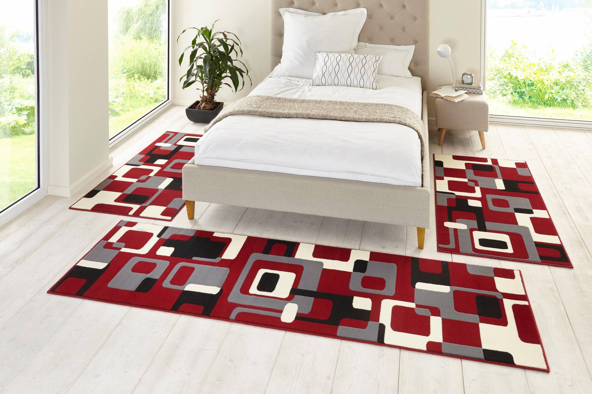 HANSE Home Bettumrandung »Retro«, (3 tlg.), Kurzflor, Grafisches Muster, Gekettelt, Robust, Pflegeleicht HANSE Home Bettumrandung »Retro«, (3 tlg.), Kurzflor, Grafisches Muster, Gekettelt, Robust, Pflegeleicht von HANSE Home