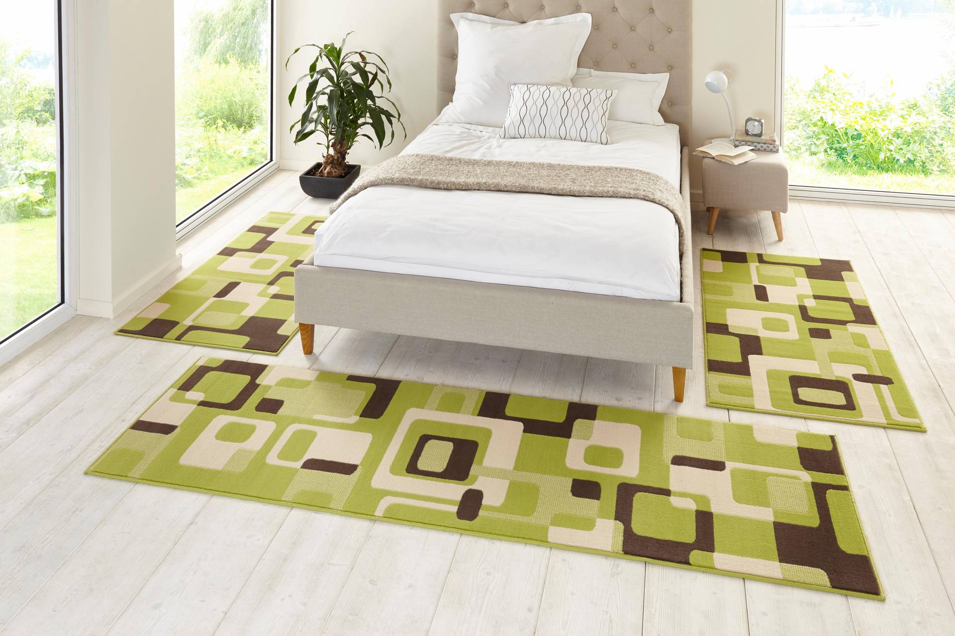 HANSE Home Bettumrandung »Retro«, (3 tlg.), Kurzflor, Grafisches Muster, Gekettelt, Robust, Pflegeleicht HANSE Home Bettumrandung »Retro«, (3 tlg.), Kurzflor, Grafisches Muster, Gekettelt, Robust, Pflegeleicht von HANSE Home
