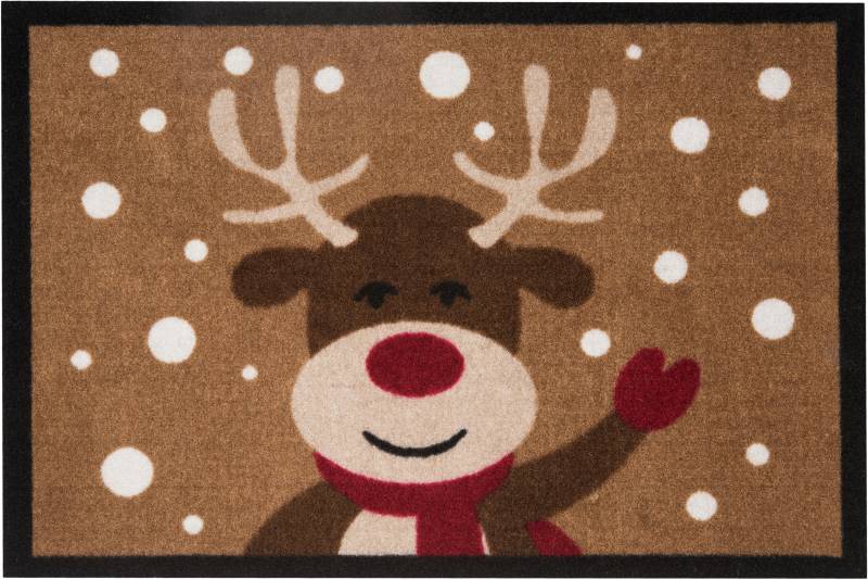 HANSE Home Fussmatte »Reindeer«, rechteckig, In- & Outdoor, Rutschfest, Rentier-Motiv, Waschbar, Wetterfest, Flur von HANSE Home