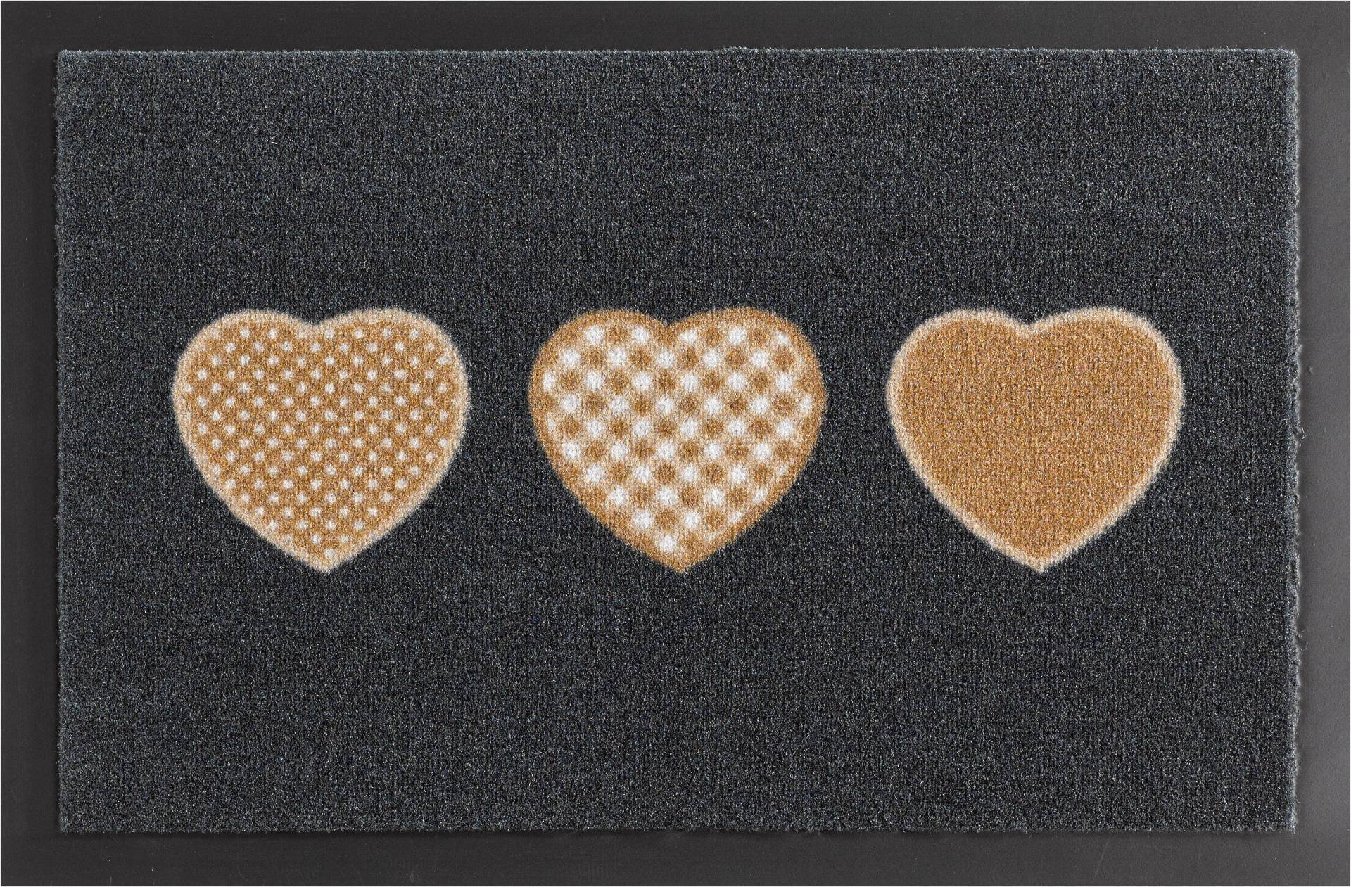 HANSE Home Fussmatte »Three Hearts«, rechteckig, In- & Outdoor, Rutschfest, Türmatte, Waschbar, Wetterfest, Flur von HANSE Home