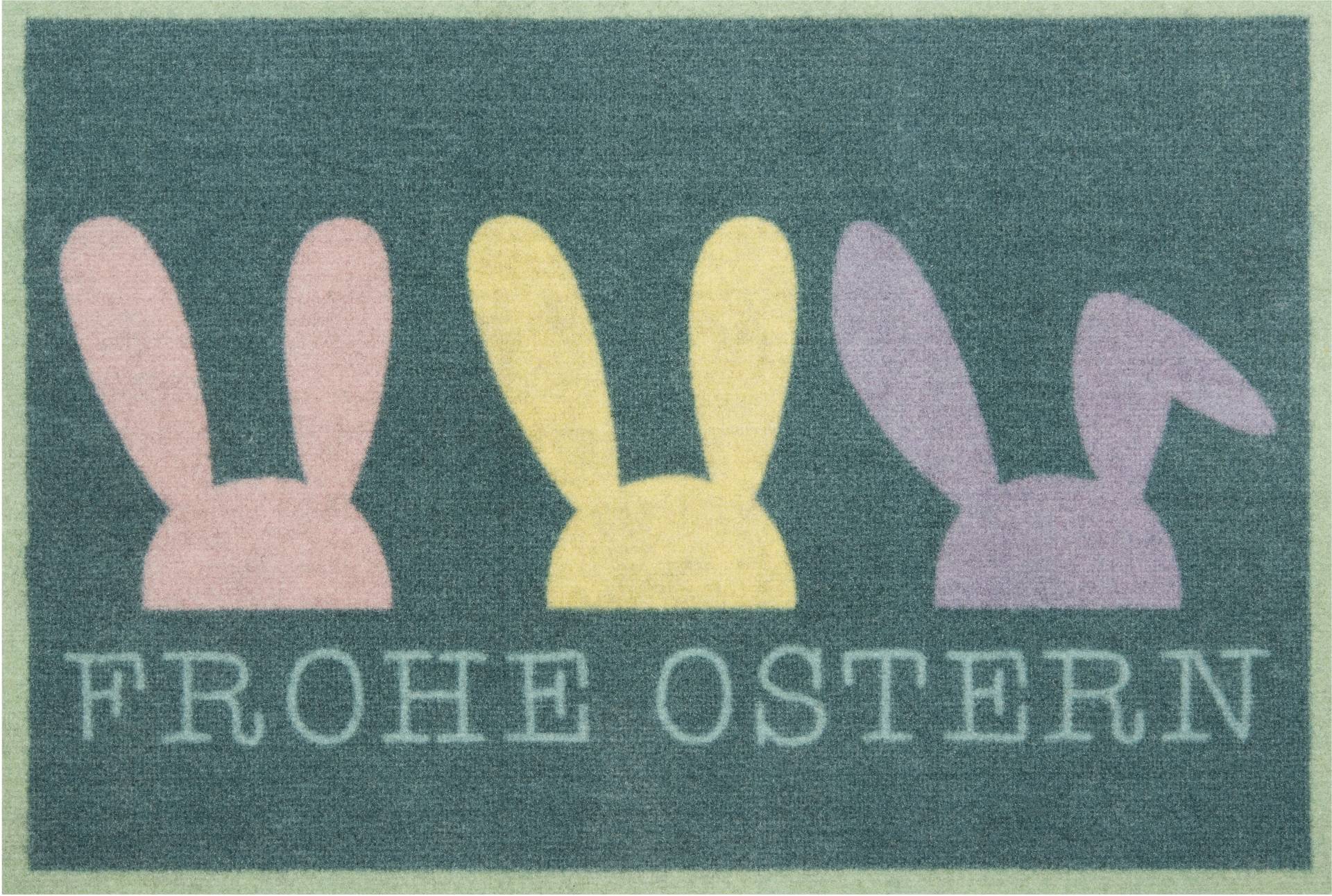 HANSE Home Fussmatte »Frohe Ostern«, rechteckig, mit Spruch, Festlich, waschbar, Robust, Pflegeleicht, Rutschfest von HANSE Home