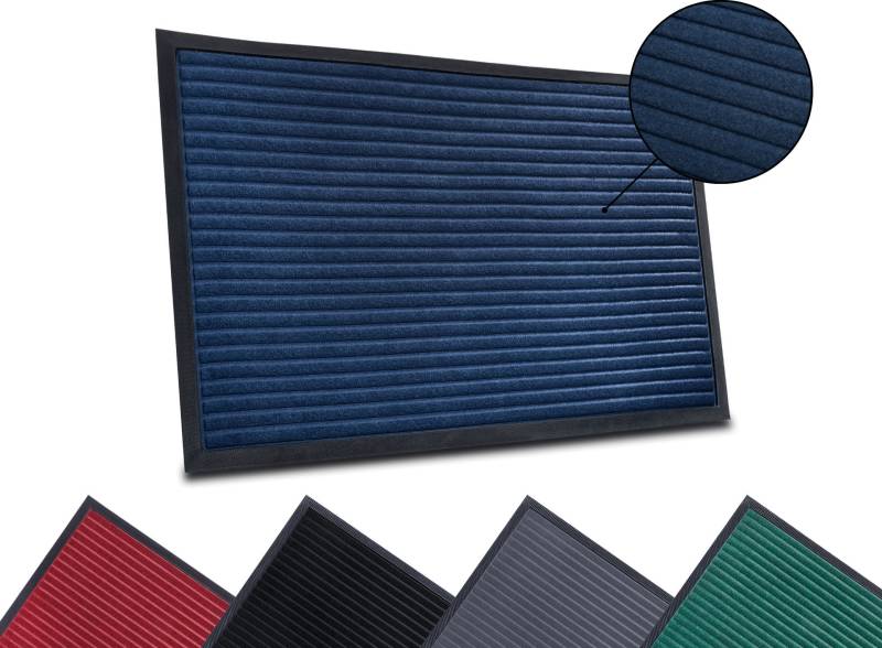 HANSE Home Fussmatte »High Low Striped Mat«, rechteckig, 5 mm Höhe, Schmutzfangmatte, rutschfest, waschbar, wetterfest, Innen, Aussen, Flur von HANSE Home