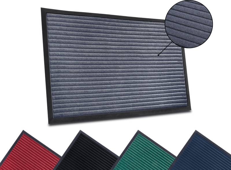 HANSE Home Fussmatte »High Low Striped Mat«, rechteckig, 5 mm Höhe, Schmutzfangmatte, rutschfest, waschbar, wetterfest, Innen, Aussen, Flur von HANSE Home