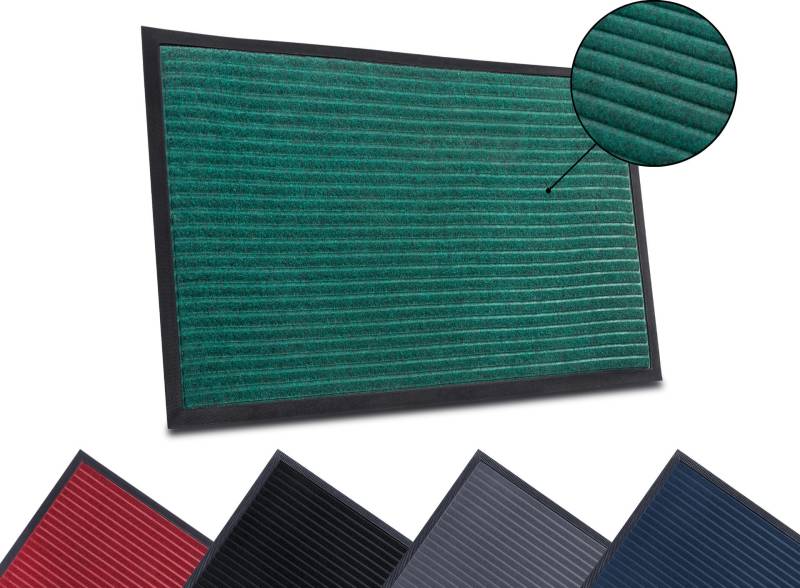 HANSE Home Fussmatte »High Low Striped Mat«, rechteckig, 5 mm Höhe, Schmutzfangmatte, rutschfest, waschbar, wetterfest, Innen, Aussen, Flur von HANSE Home