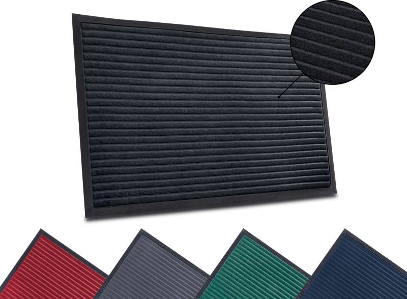 HANSE Home Fussmatte »High Low Striped Mat«, rechteckig, 5 mm Höhe, Schmutzfangmatte, rutschfest, waschbar, wetterfest, Innen, Aussen, Flur von HANSE Home