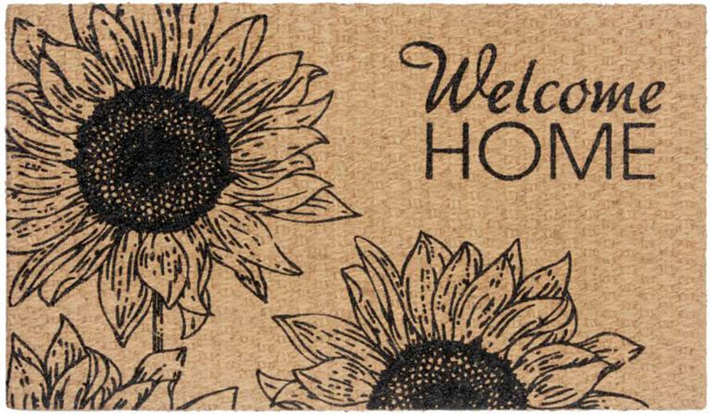 HANSE Home Fussmatte »Kokos Braided Flower Welcome Home«, rechteckig, 8 mm Höhe, Kokos, Schmutzfangmatte, Outdoor, Rutschfest, Innen, Kokosmatte, Flur von HANSE Home