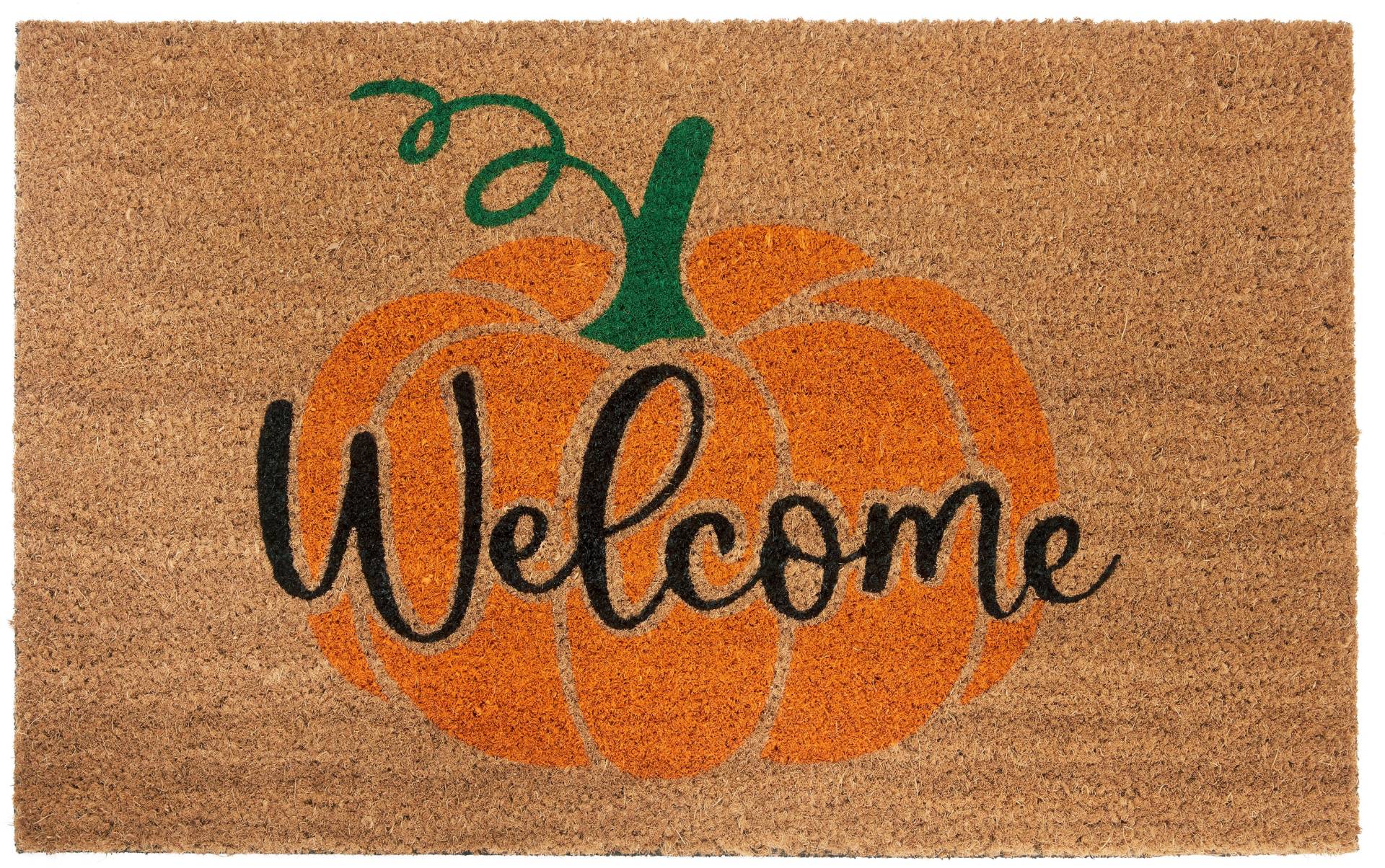 HANSE Home Fussmatte »Mix Mats Kokos Welcome Pumpkin«, rechteckig, 15 mm Höhe, Kokos, Schmutzfangmatte, Outdoor, Rutschfest, Innen, Kokosmatte, Flur von HANSE Home