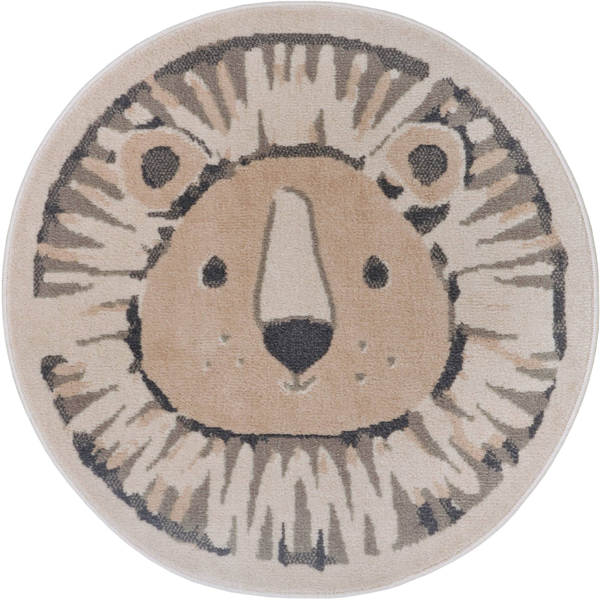 HANSE Home Kinderteppich »Adventures Lion«, rund, 8 mm Höhe, Spielteppich, weich, Kinderzimmer, Kurzflor, Spielunterlage, Teppich von HANSE Home