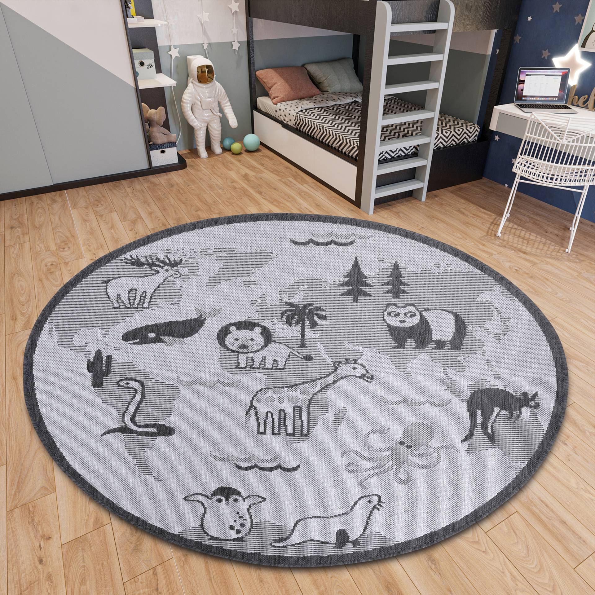 HANSE Home Teppich »Animal World«, rund, In und Outdoor, Flachgewebe, wetterfest, pflegeleicht, robust von HANSE Home