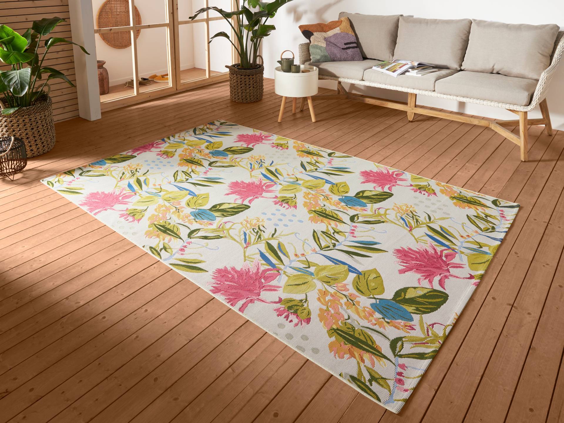 HANSE Home Outdoorteppich »Flowers and Leaves«, rechteckig, 3 mm Höhe, In-& Outdoor, Teppich, Wetterfest, Balkon, Garten, Wohnzimmer, Floral HANSE Home Outdoorteppich »Flowers and Leaves«, rechteckig, 3 mm Höhe, In-& Outdoor, Teppich, Wetterfest, Balkon, Garten, Wohnzimmer, Floral von HANSE Home