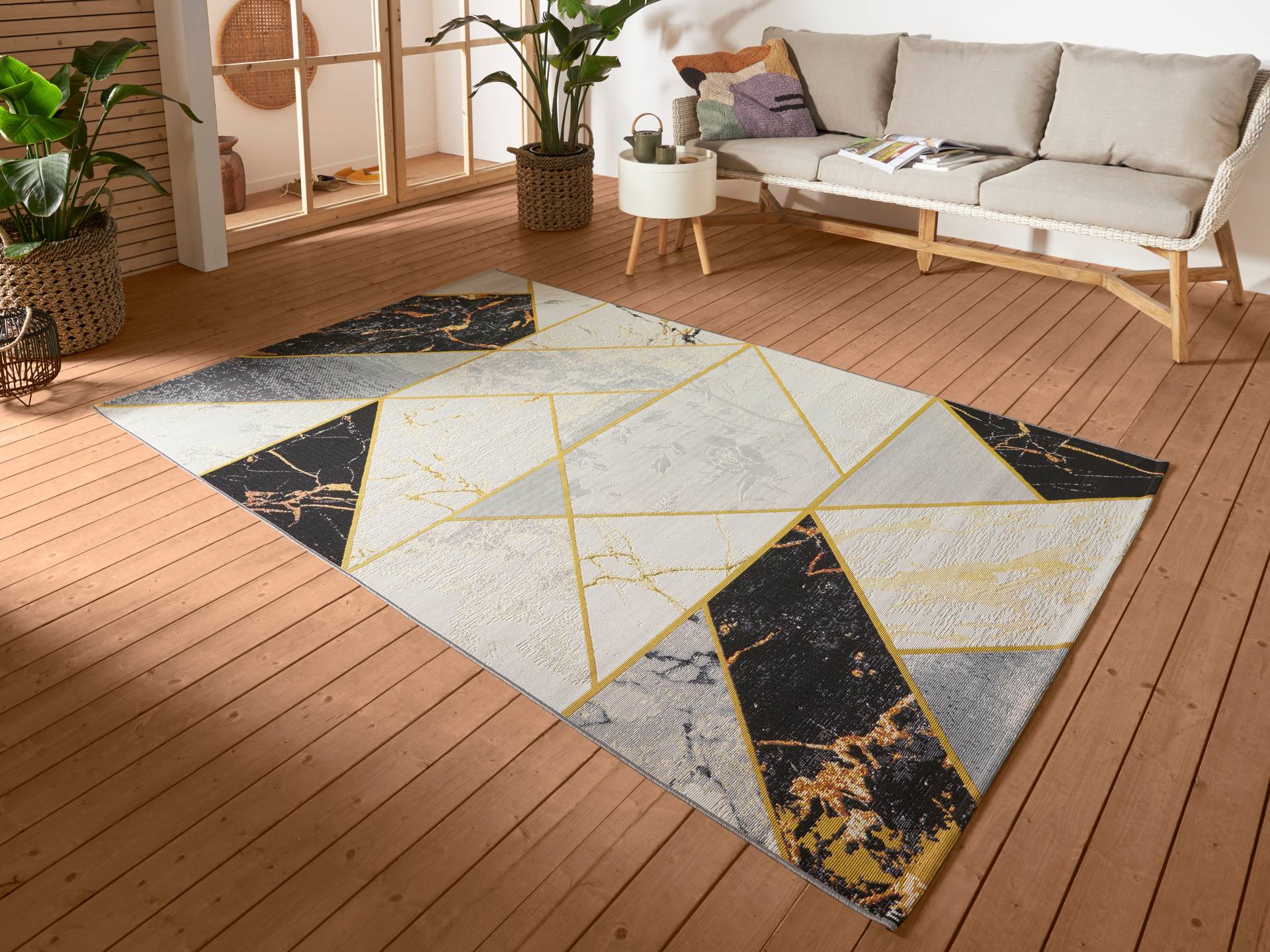 HANSE Home Outdoorteppich »Noble«, rechteckig, 3 mm Höhe, In-& Outdoor, Teppich, Wetterfest, Balkon, Garten, Wohnzimmer, Gold HANSE Home Outdoorteppich »Noble«, rechteckig, 3 mm Höhe, In-& Outdoor, Teppich, Wetterfest, Balkon, Garten, Wohnzimmer, Gold von HANSE Home