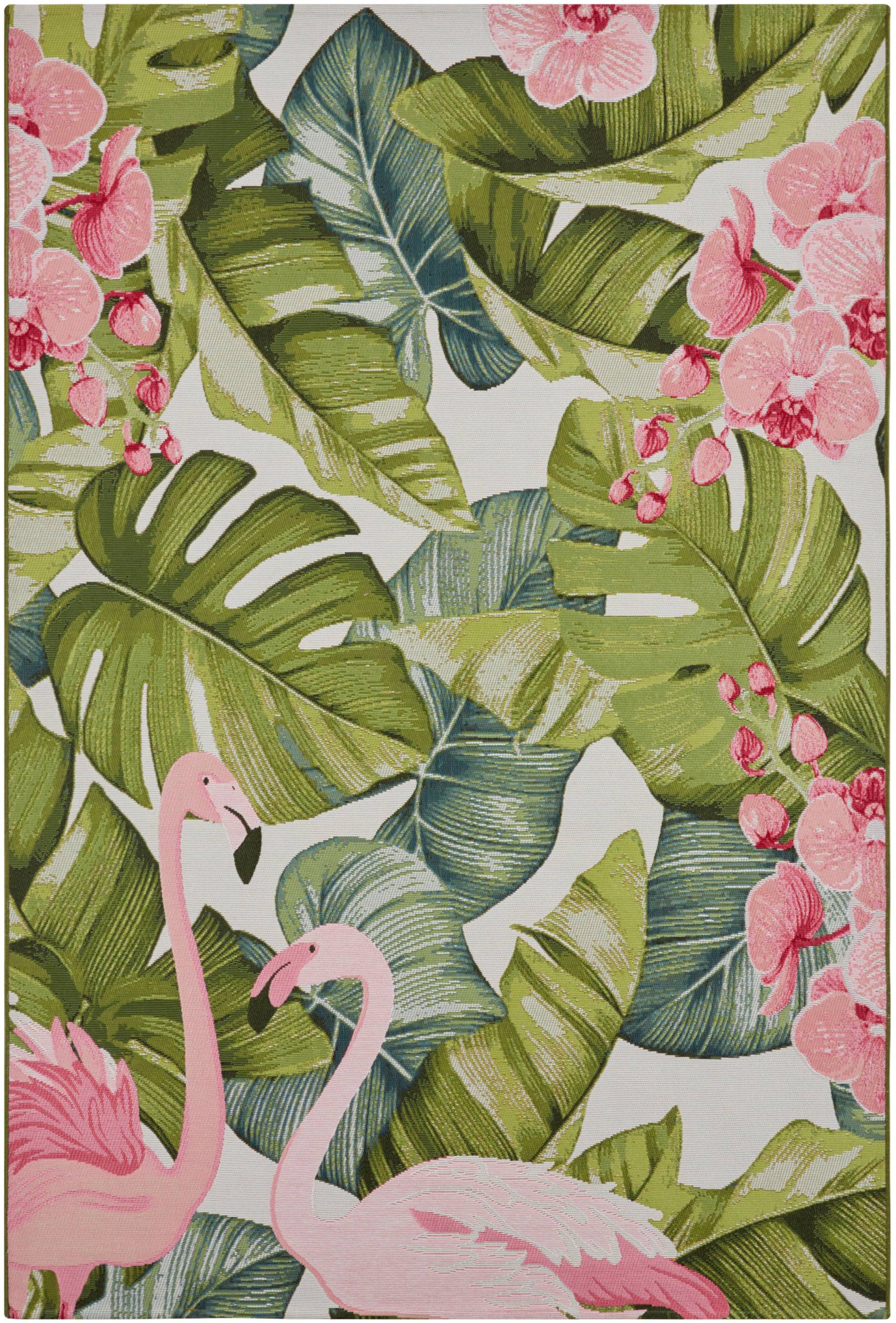 HANSE Home Outdoorteppich »Tropical Flamingo«, rechteckig, 3 mm Höhe, In-& Outdoor, Teppich, Wetterfest, Balkon, Garten, Wohnzimmer, Floral von HANSE Home