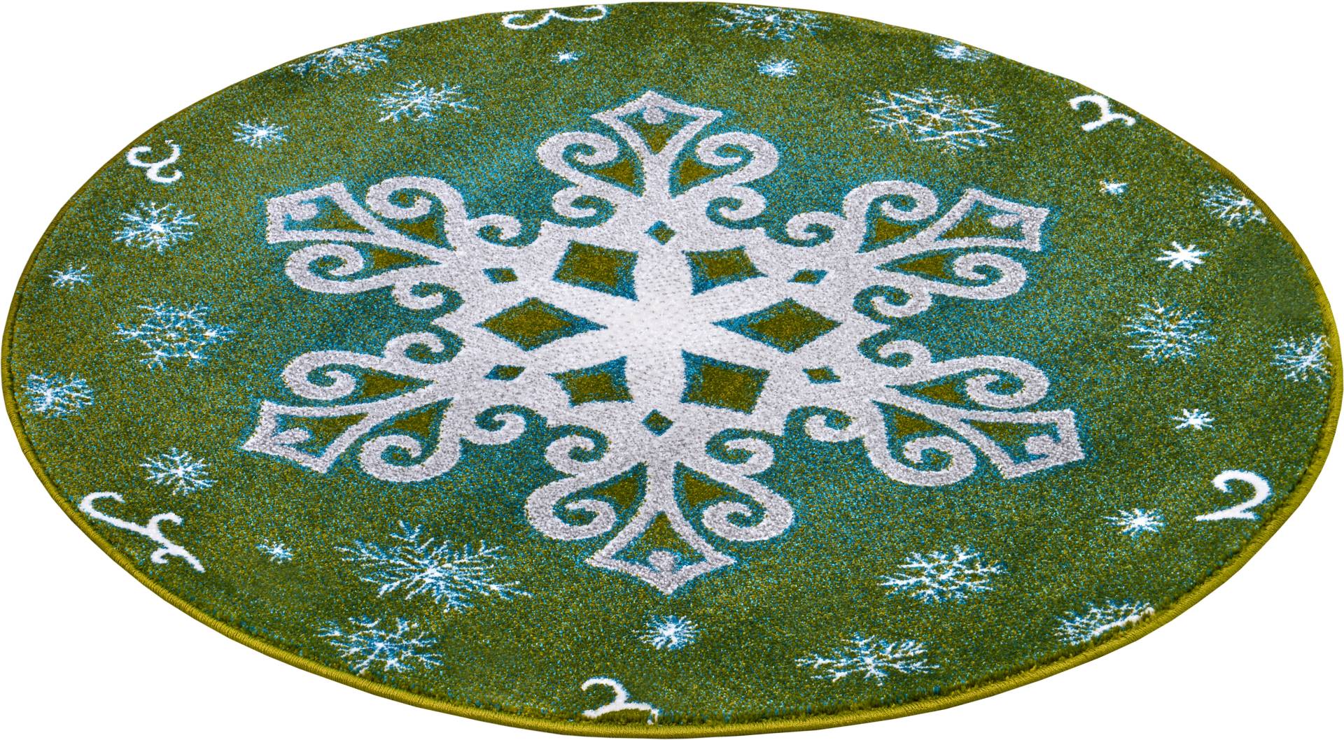 HANSE Home Teppich »Christmas Snowflake«, rund, Farbenfrohes Design, Spielunterlage, Festlich, strapazierfähig von HANSE Home