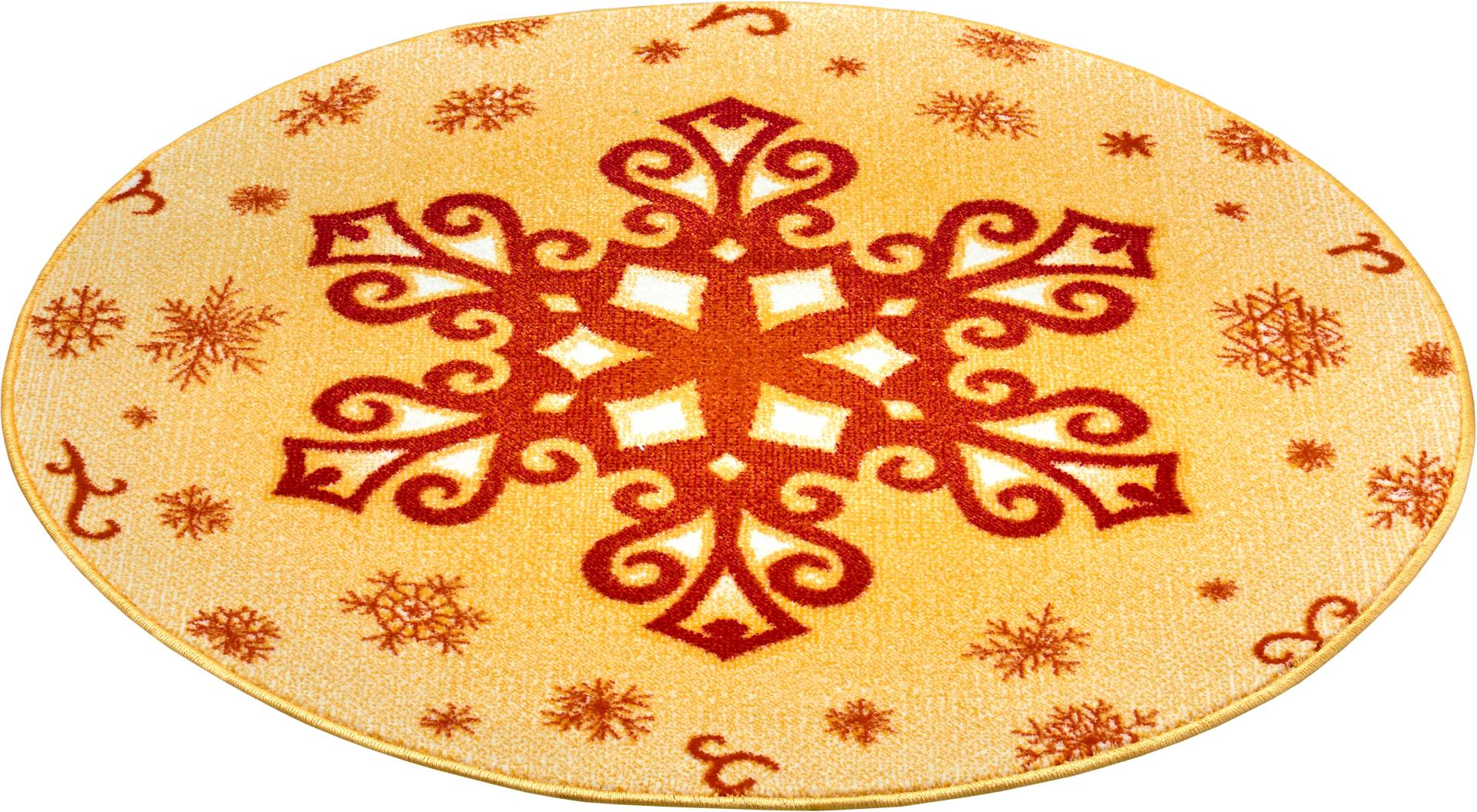 HANSE Home Teppich »Christmas Snowflake«, rund, Farbenfrohes Design, Spielunterlage, Festlich, strapazierfähig von HANSE Home