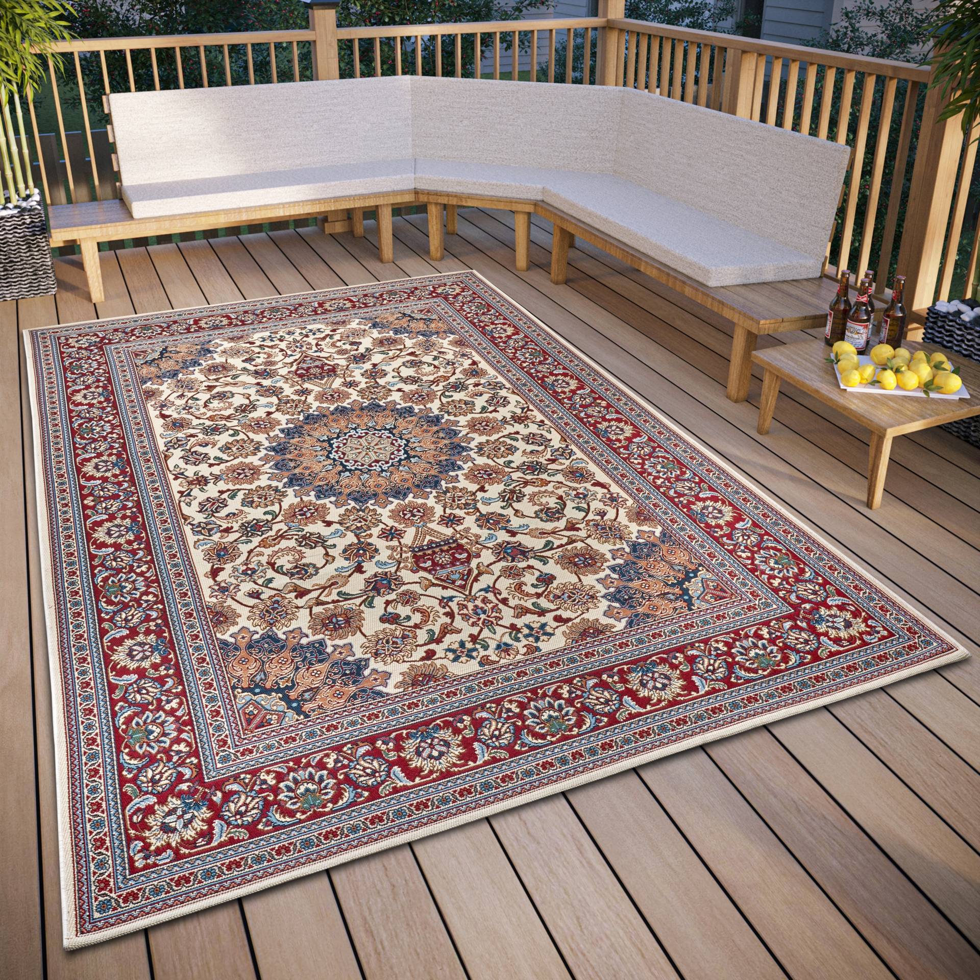 HANSE Home Teppich »Kadi«, rechteckig, 3 mm Höhe, In-& Outdoor, Teppich, Wetterfest, Balkon, Garten, Wohnzimmer, Orient HANSE Home Teppich »Kadi«, rechteckig, 3 mm Höhe, In-& Outdoor, Teppich, Wetterfest, Balkon, Garten, Wohnzimmer, Orient von HANSE Home