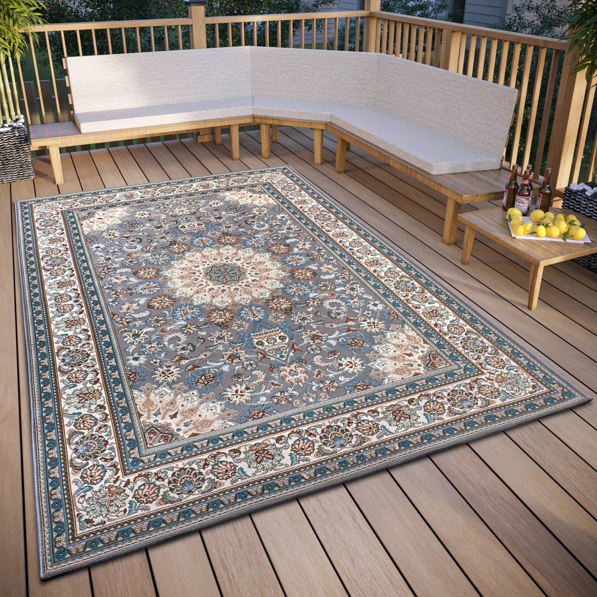 HANSE Home Teppich »Kadi«, rechteckig, 3 mm Höhe, In-& Outdoor, Teppich, Wetterfest, Balkon, Garten, Wohnzimmer, Orient HANSE Home Teppich »Kadi«, rechteckig, 3 mm Höhe, In-& Outdoor, Teppich, Wetterfest, Balkon, Garten, Wohnzimmer, Orient von HANSE Home