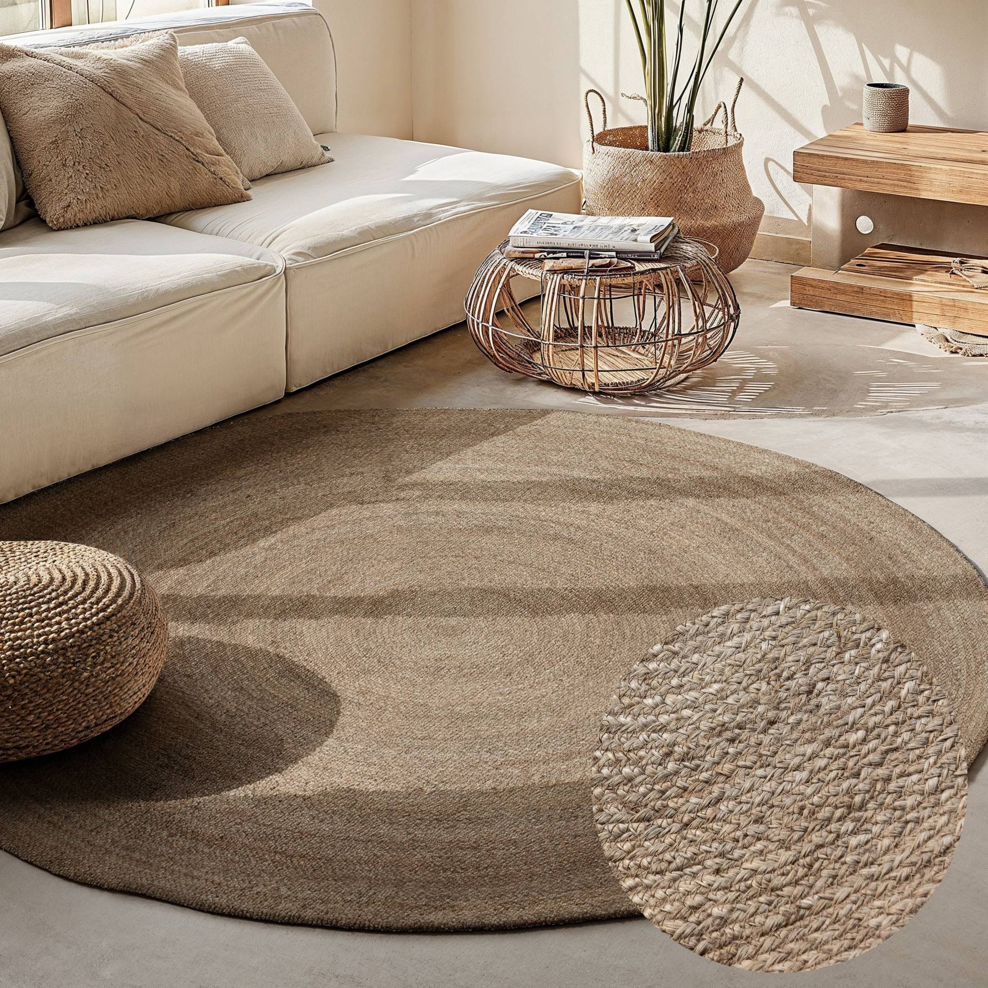 HANSE Home Teppich »Rangpur Jute«, rund, Handgewebt, Jute, Natur, Wohnzimmer, Flur, Klassisch, Boho, Skandi von HANSE Home