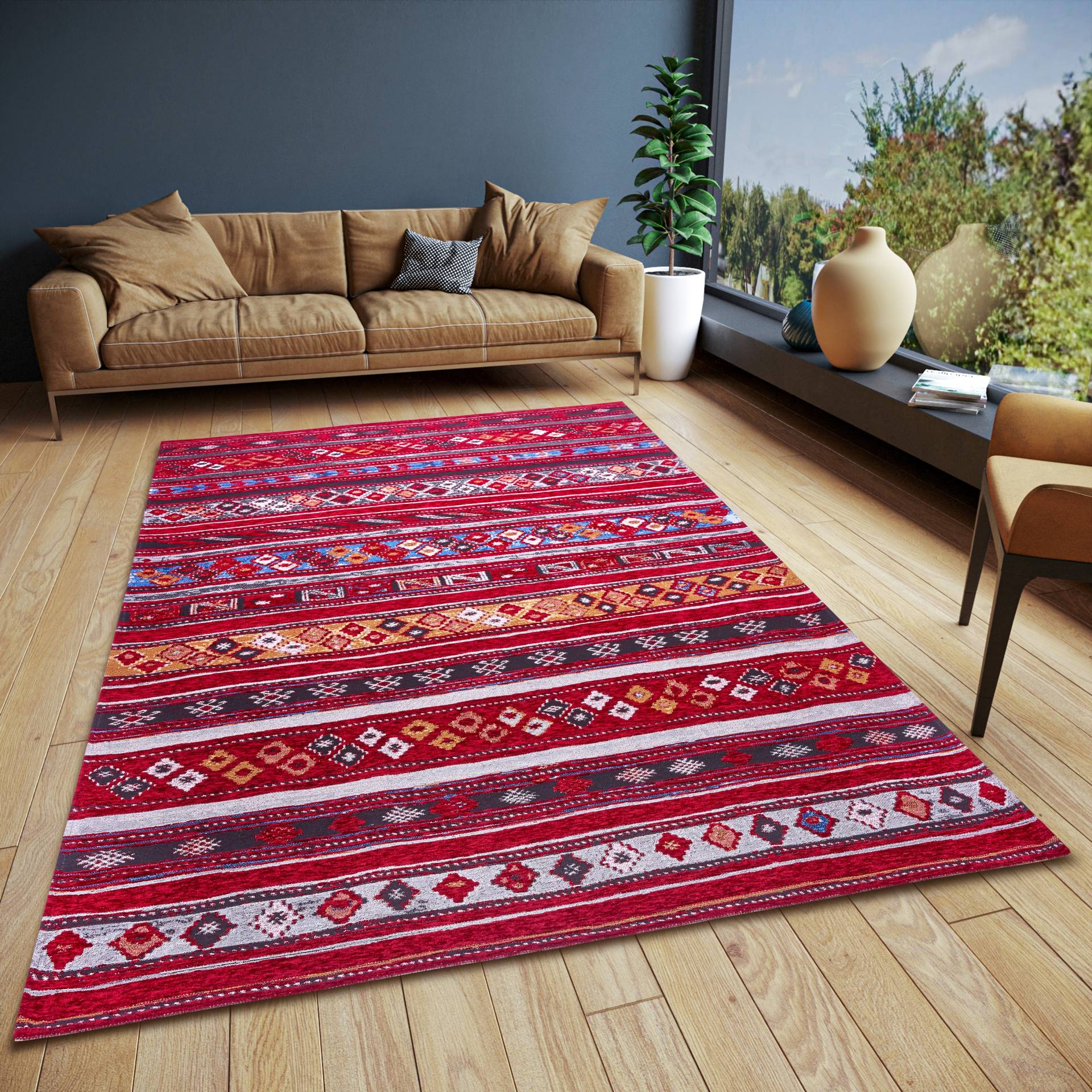 HANSE Home Teppich »Yara«, rechteckig, 5 mm Höhe, Flachgewebe robust, Anti-Slip, Boho Design, moderne Farben von HANSE Home