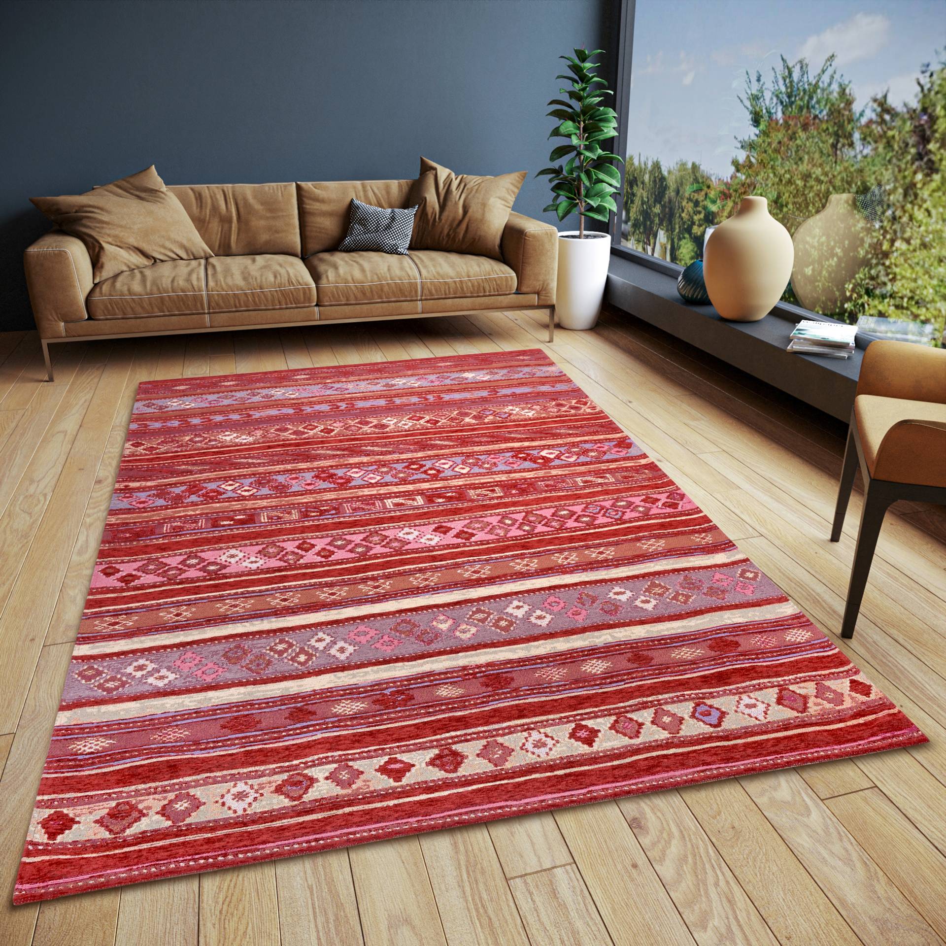 HANSE Home Teppich »Yara«, rechteckig, 5 mm Höhe, Flachgewebe robust, Anti-Slip, Boho Design, moderne Farben von HANSE Home