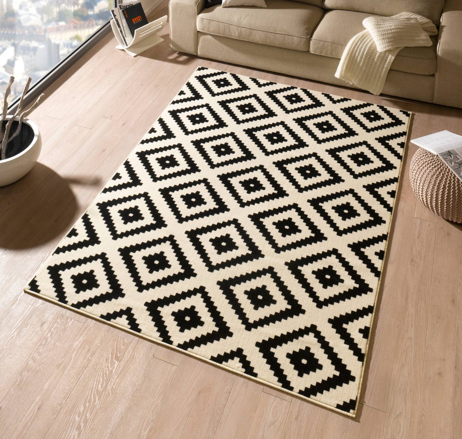 HANSE Home Teppich »Raute«, rechteckig, 9 mm Höhe, Läufer, Kurzflor, Skandi, Raute, Wohnzimmer, Schlafzimmer, Flur HANSE Home Teppich »Raute«, rechteckig, 9 mm Höhe, Läufer, Kurzflor, Skandi, Raute, Wohnzimmer, Schlafzimmer, Flur von HANSE Home