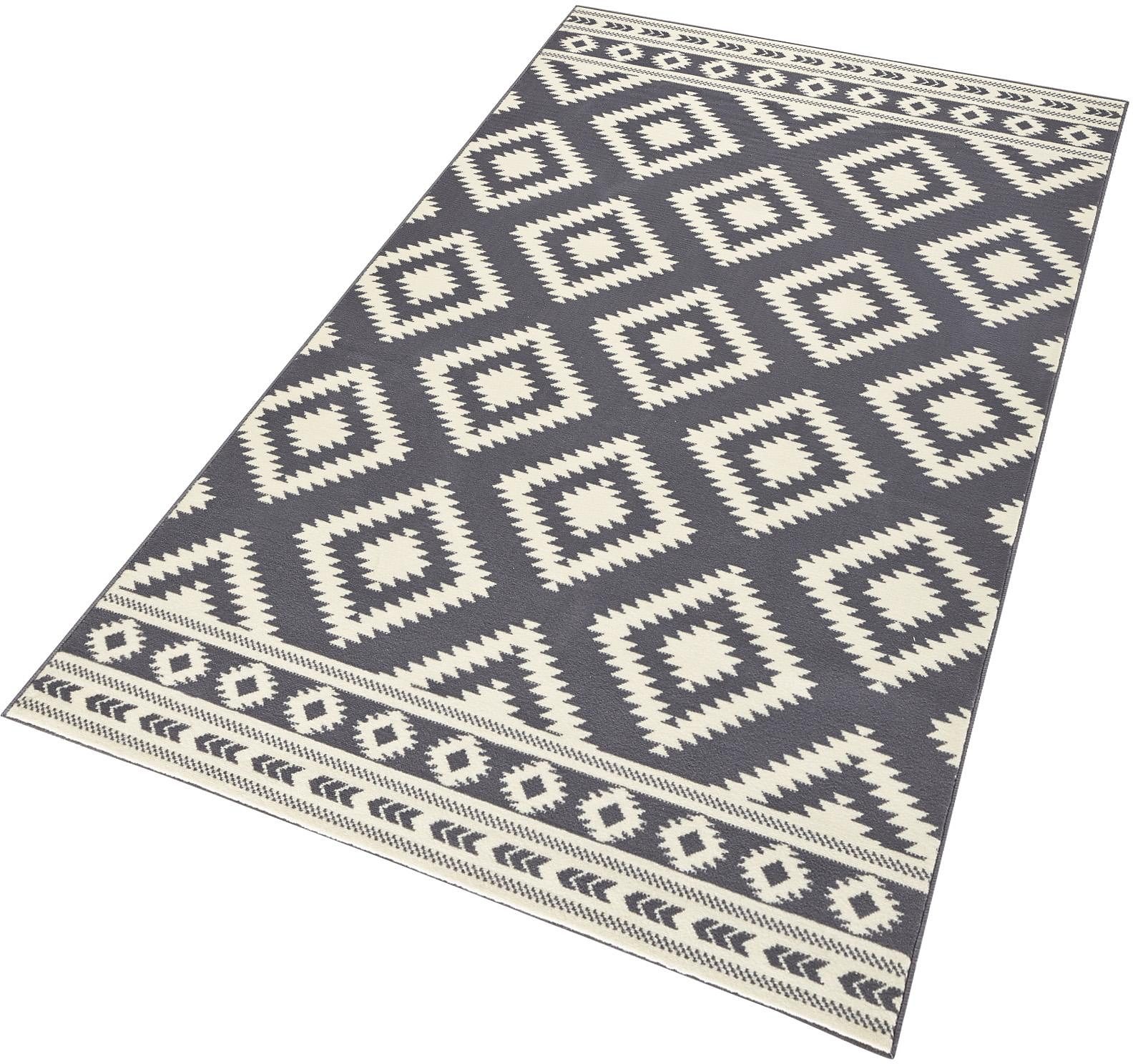 HANSE Home Teppich »Ethno«, rechteckig, 9 mm Höhe, Kurzflor, Velours Haptik, Rauten Muster, Gekettelt HANSE Home Teppich »Ethno«, rechteckig, 9 mm Höhe, Kurzflor, Velours Haptik, Rauten Muster, Gekettelt von HANSE Home
