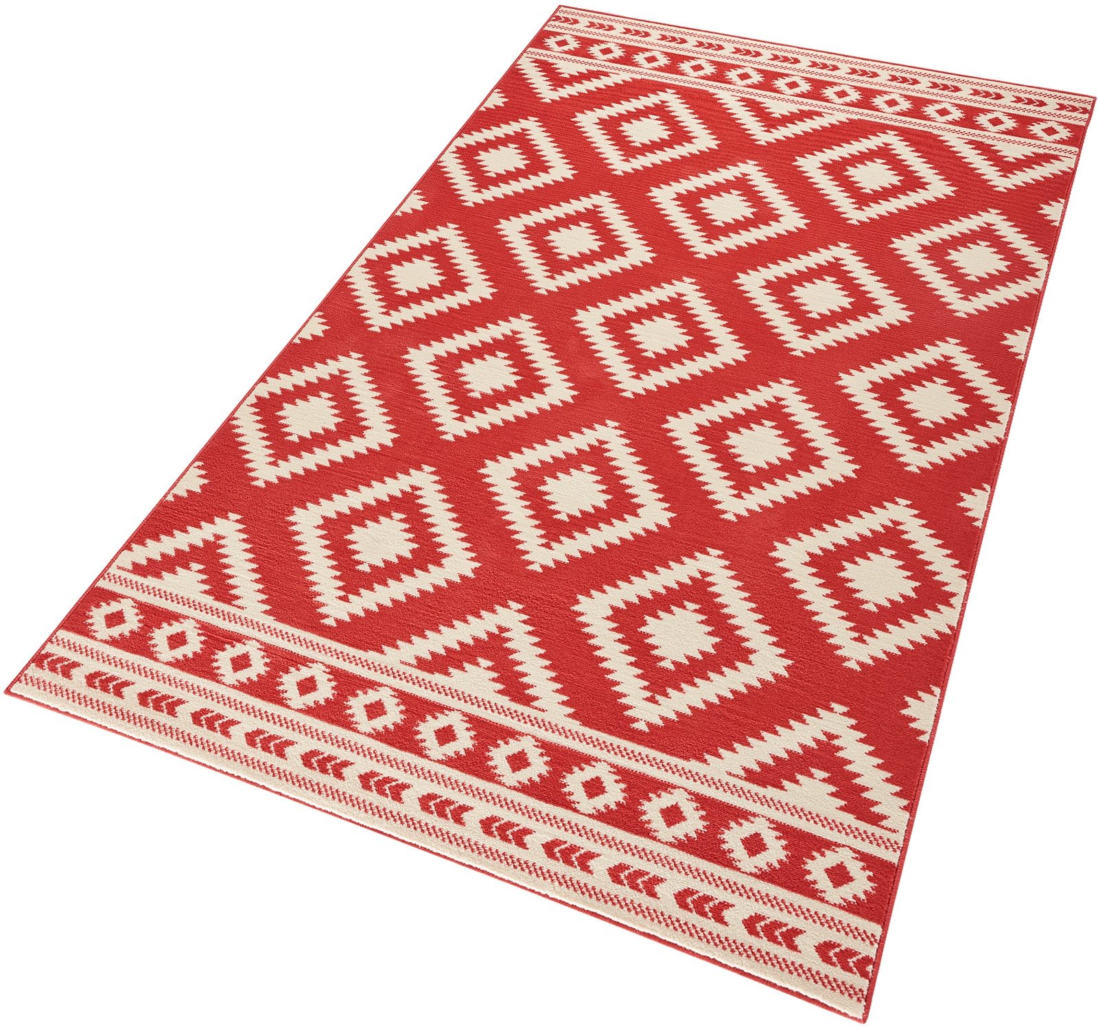 HANSE Home Teppich »Ethno«, rechteckig, 9 mm Höhe, Kurzflor, Velours Haptik, Rauten Muster, Gekettelt HANSE Home Teppich »Ethno«, rechteckig, 9 mm Höhe, Kurzflor, Velours Haptik, Rauten Muster, Gekettelt von HANSE Home