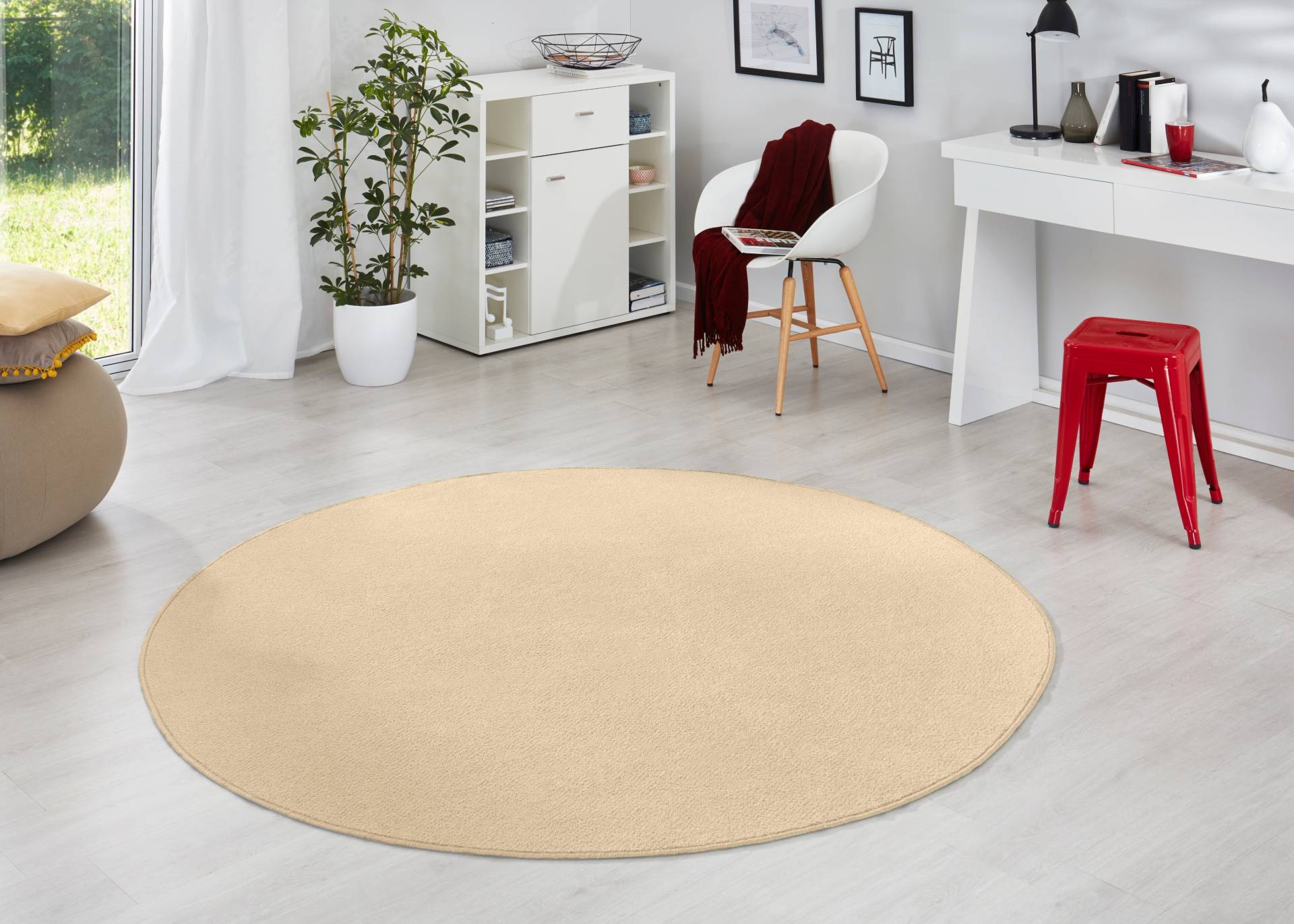 HANSE Home Teppich »Fancy«, rund, 7 mm Höhe, Kurzflor, Weich, Einfarbig, Wohnzimmer, Schlafzimmer, Esszimmer von HANSE Home