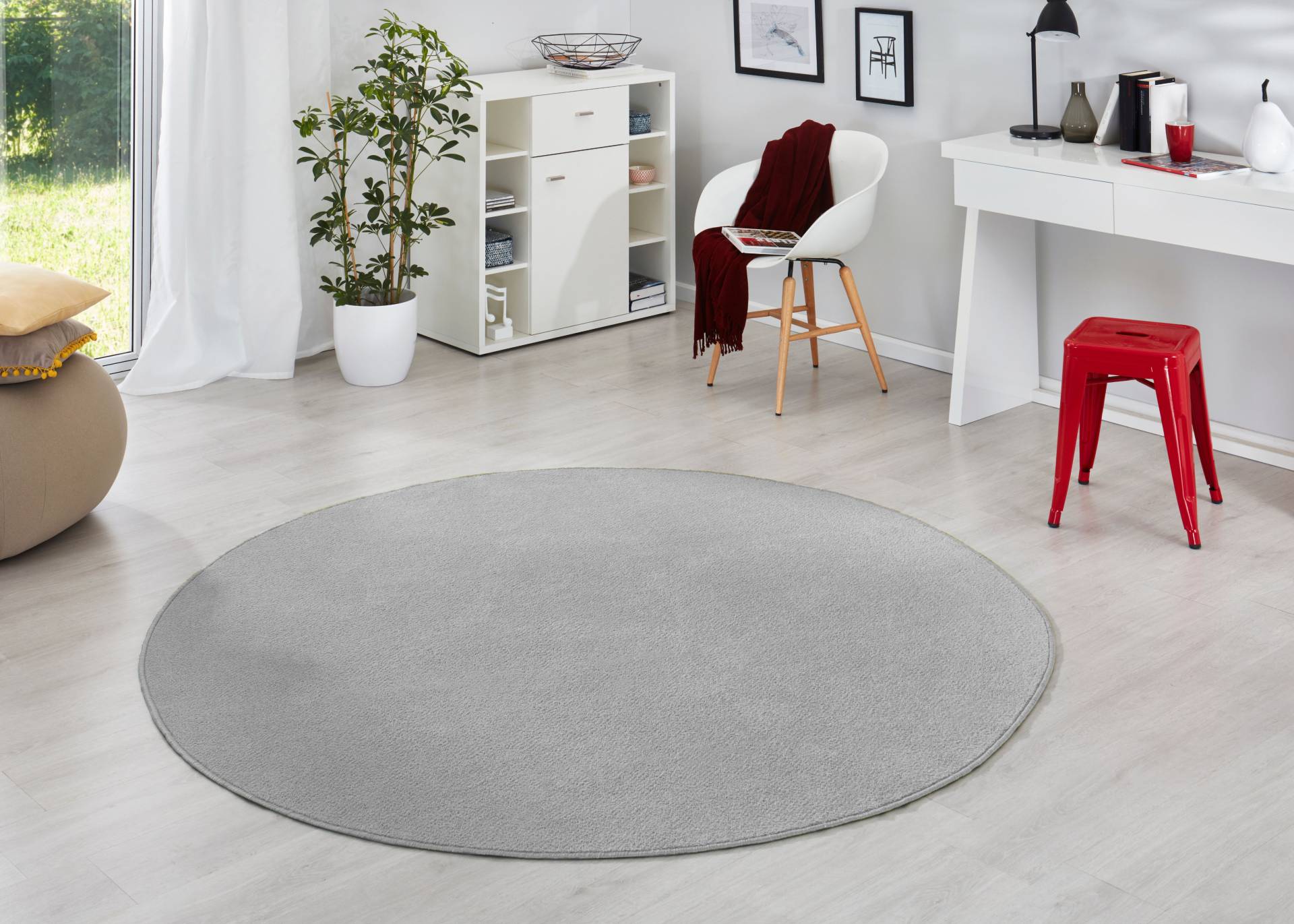 HANSE Home Teppich »Fancy«, rund, 7 mm Höhe, Kurzflor, Weich, Einfarbig, Wohnzimmer, Schlafzimmer, Esszimmer von HANSE Home