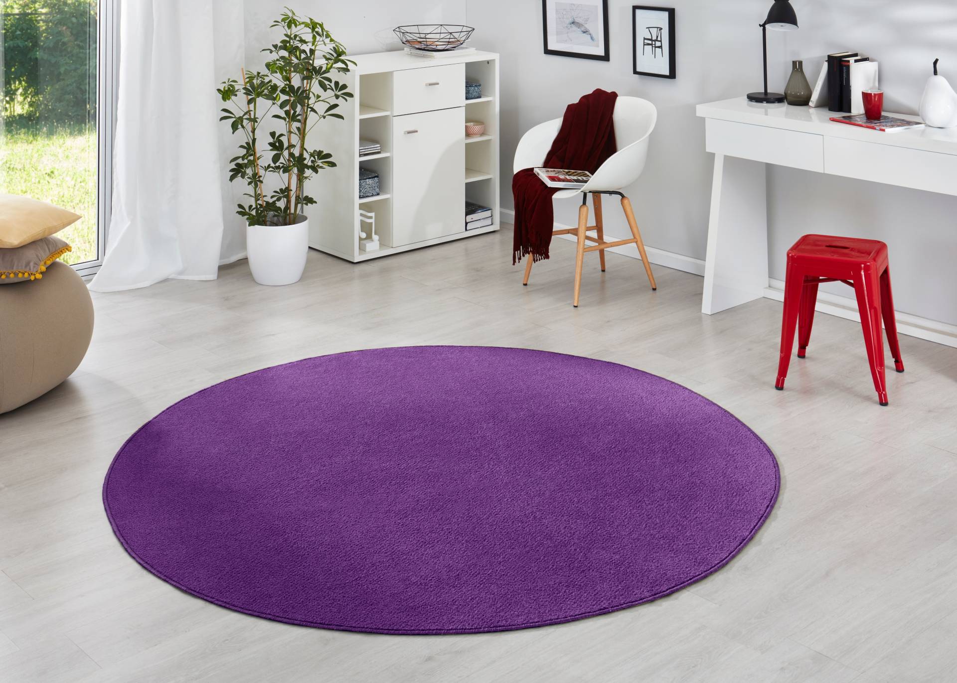 HANSE Home Teppich »Fancy«, rund, 7 mm Höhe, Kurzflor, Weich, Einfarbig, Wohnzimmer, Schlafzimmer, Esszimmer von HANSE Home