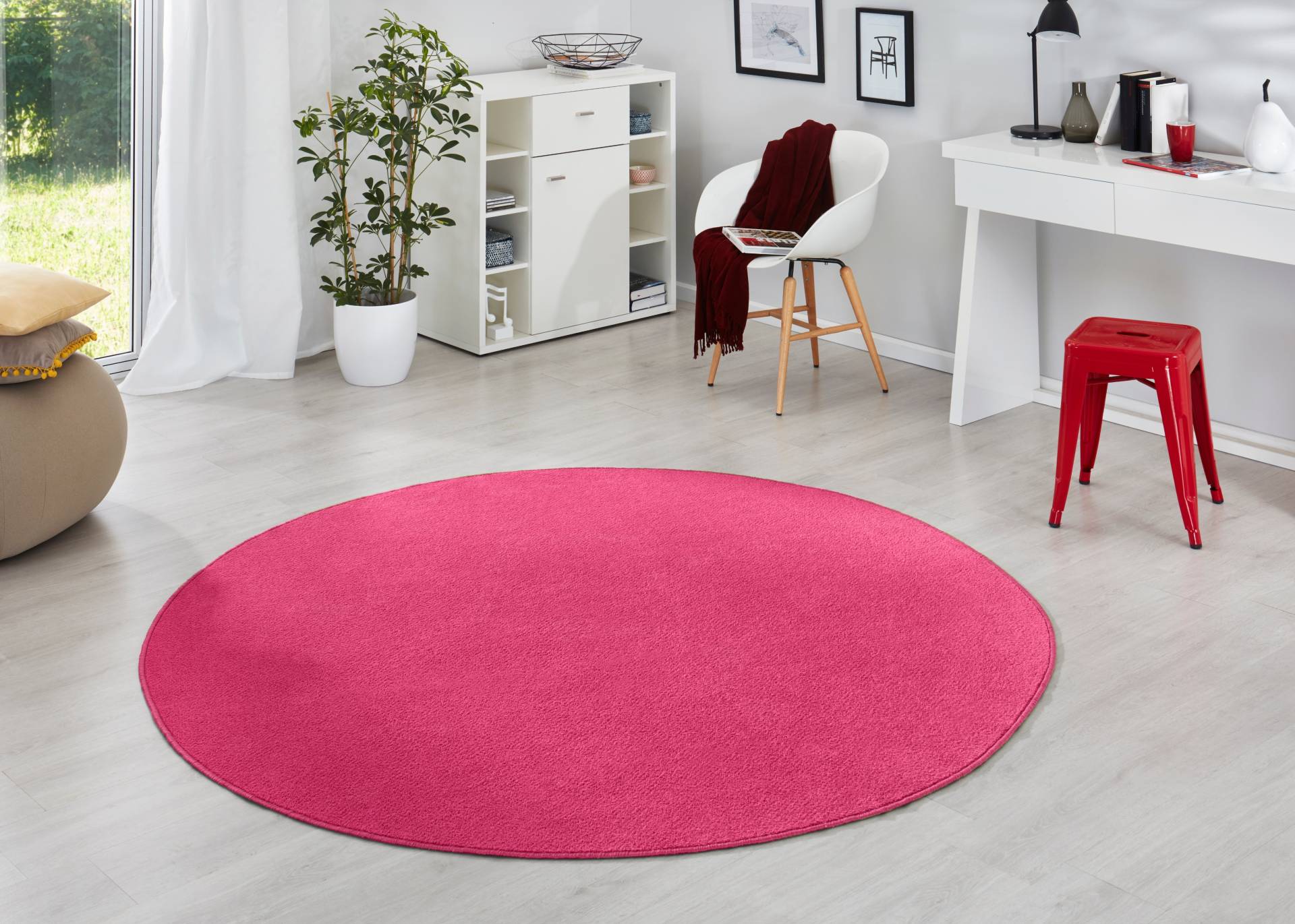 HANSE Home Teppich »Fancy«, rund, Kurzflor, Weich, Einfarbig, Wohnzimmer, Schlafzimmer, Esszimmer von HANSE Home