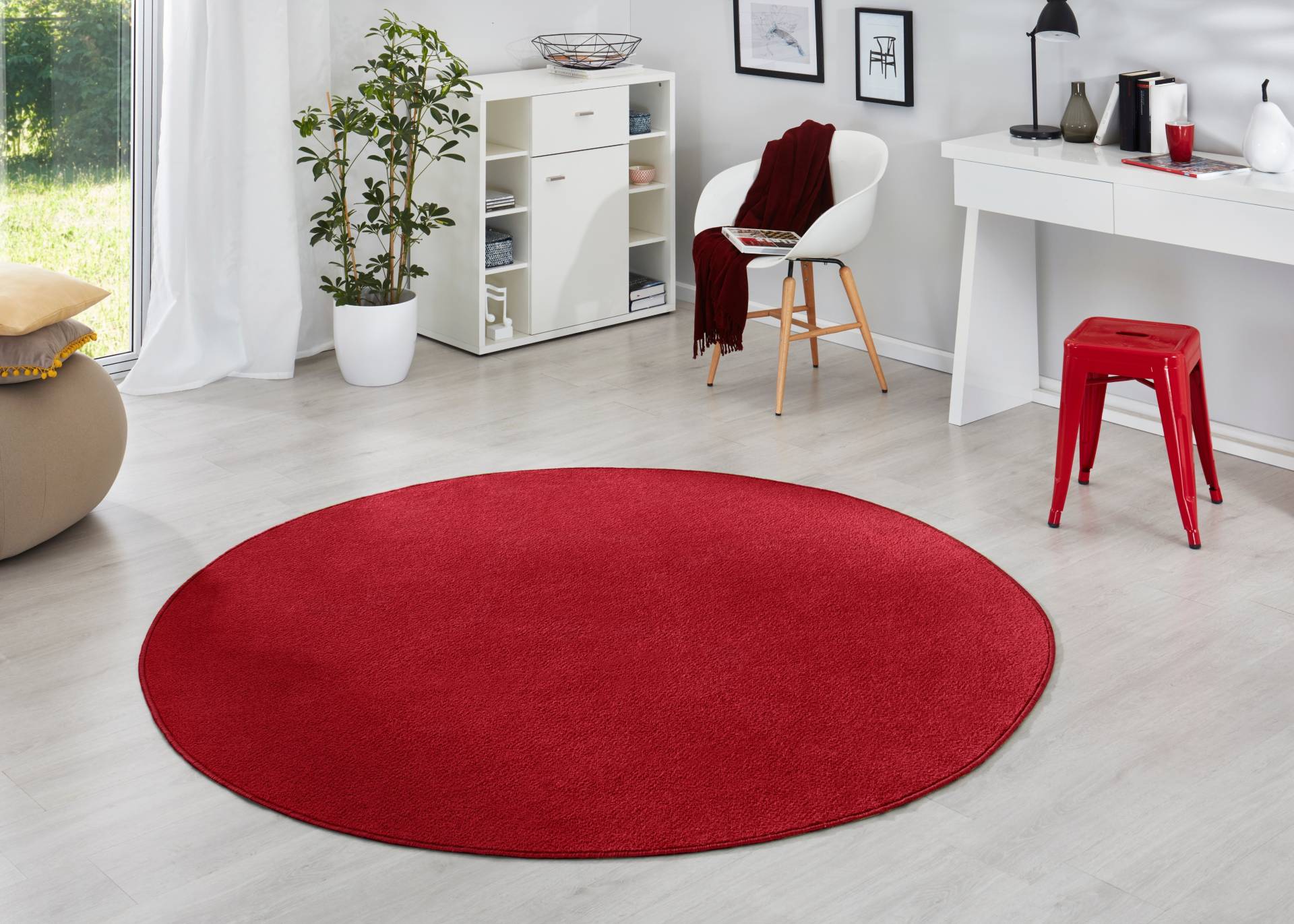 HANSE Home Teppich »Fancy«, rund, 7 mm Höhe, Kurzflor, Weich, Einfarbig, Wohnzimmer, Schlafzimmer, Esszimmer von HANSE Home