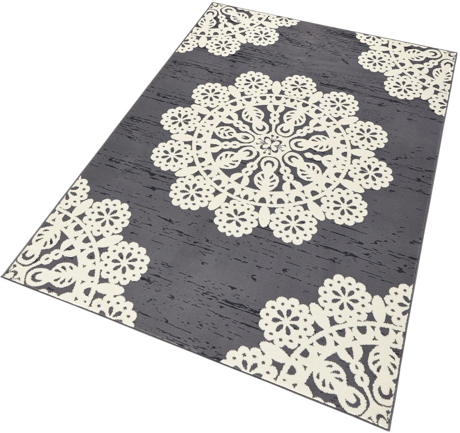 HANSE Home Teppich »Lace«, rechteckig, 9 mm Höhe, Kurzflor, Florales Motiv, ringsum gekettelt, Mandala von HANSE Home