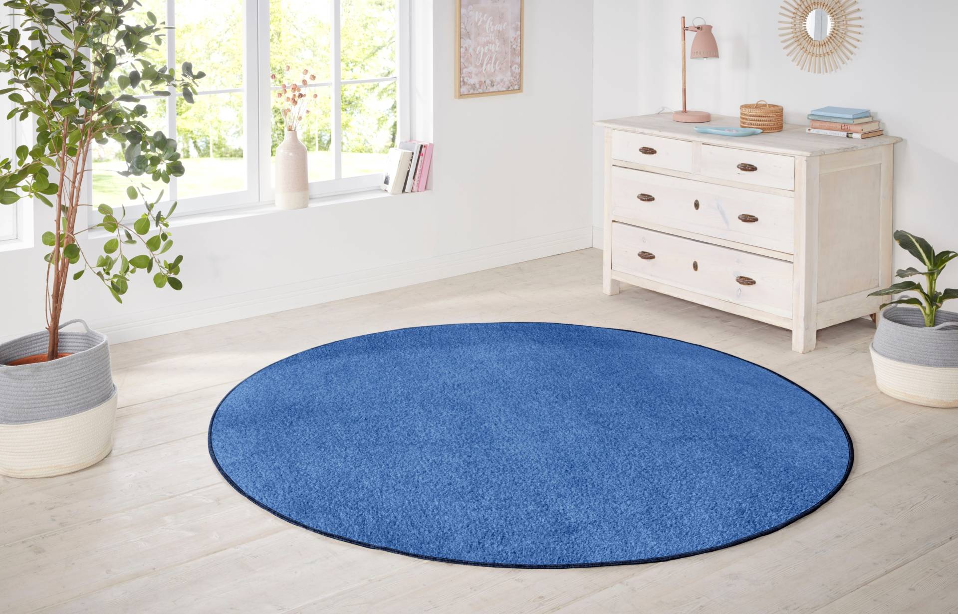 HANSE Home Teppich »Shashi«, rund, Kurzflor, Unifarben, Teppich, Weich, Esszimmer, Kinderzimmer, Flur von HANSE Home