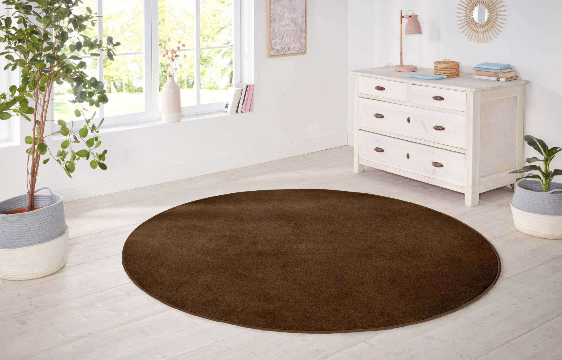 HANSE Home Teppich »Shashi«, rund, Kurzflor, Unifarben, Teppich, Weich, Esszimmer, Kinderzimmer, Flur von HANSE Home