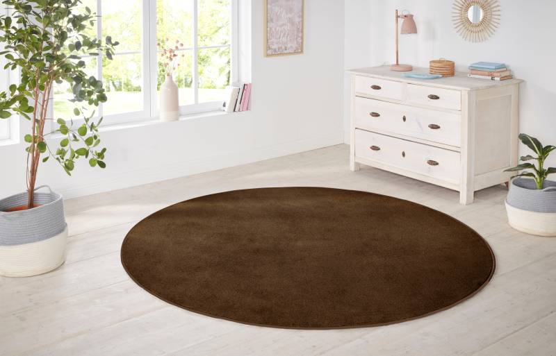 HANSE Home Teppich »Shashi«, rund, 8,5 mm Höhe, Kurzflor, Unifarben, Teppich, Weich, Esszimmer, Kinderzimmer, Flur von HANSE Home