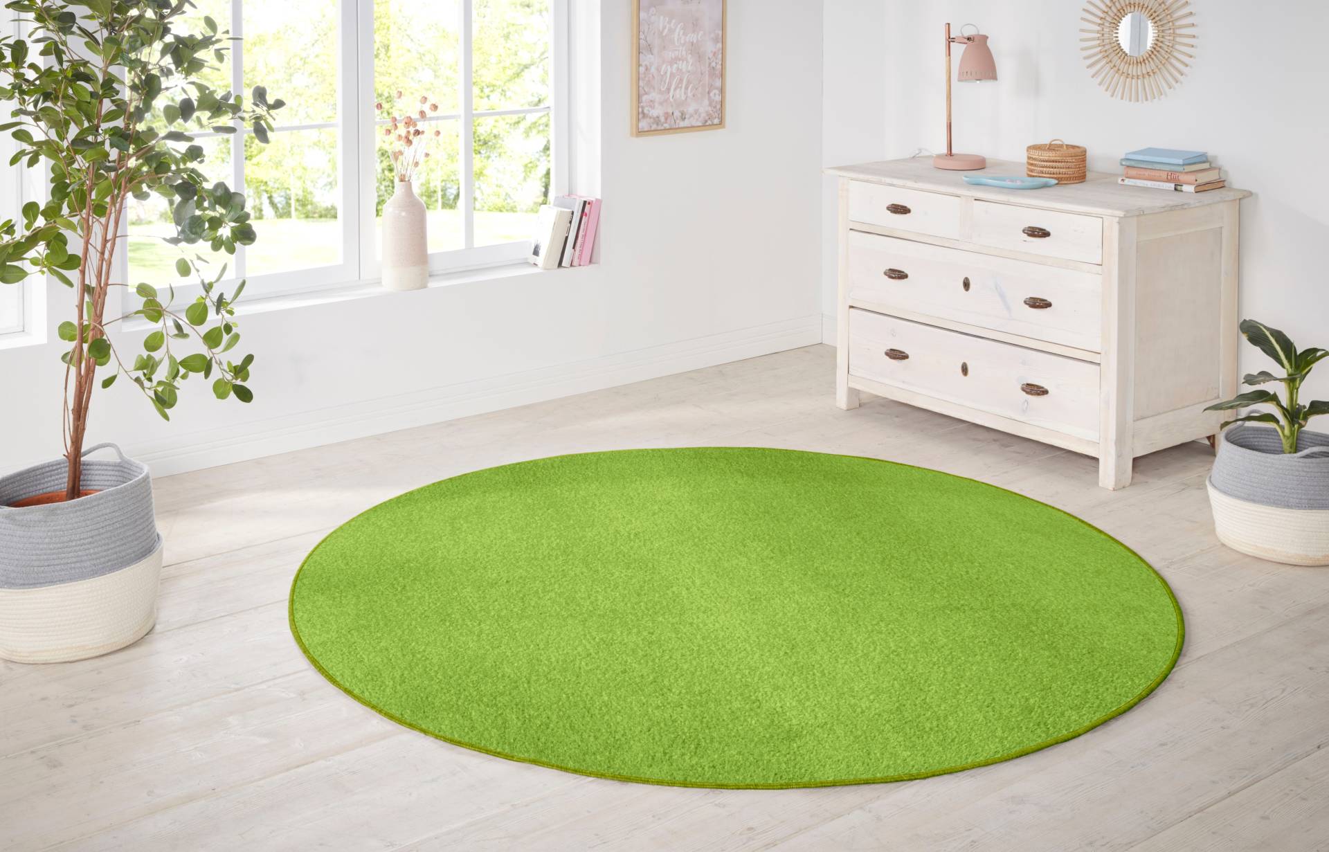 HANSE Home Teppich »Shashi«, rund, Kurzflor, Unifarben, Teppich, Weich, Esszimmer, Kinderzimmer, Flur von HANSE Home