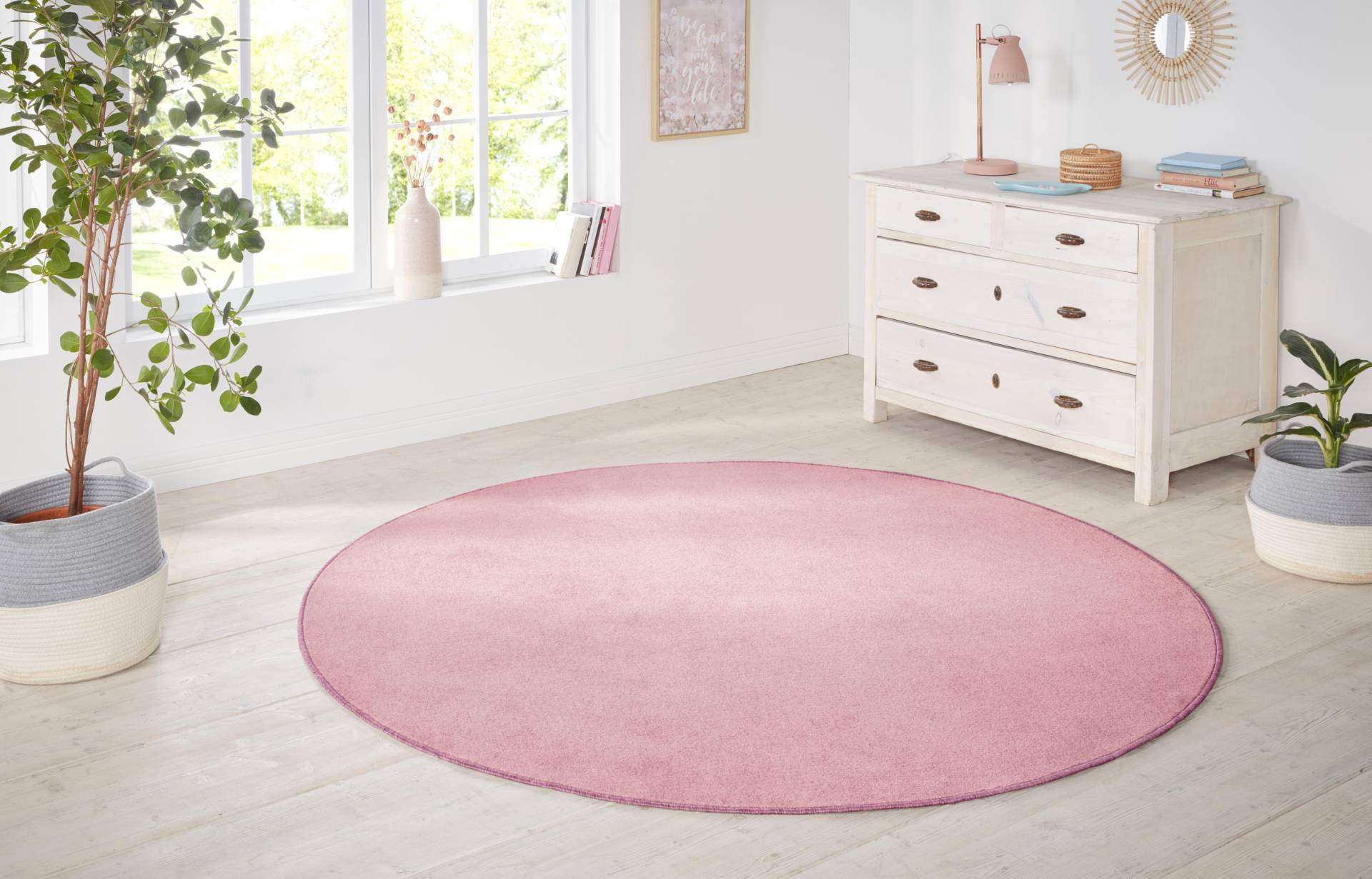 HANSE Home Teppich »Shashi«, rund, Kurzflor, Unifarben, Teppich, Weich, Esszimmer, Kinderzimmer, Flur von HANSE Home