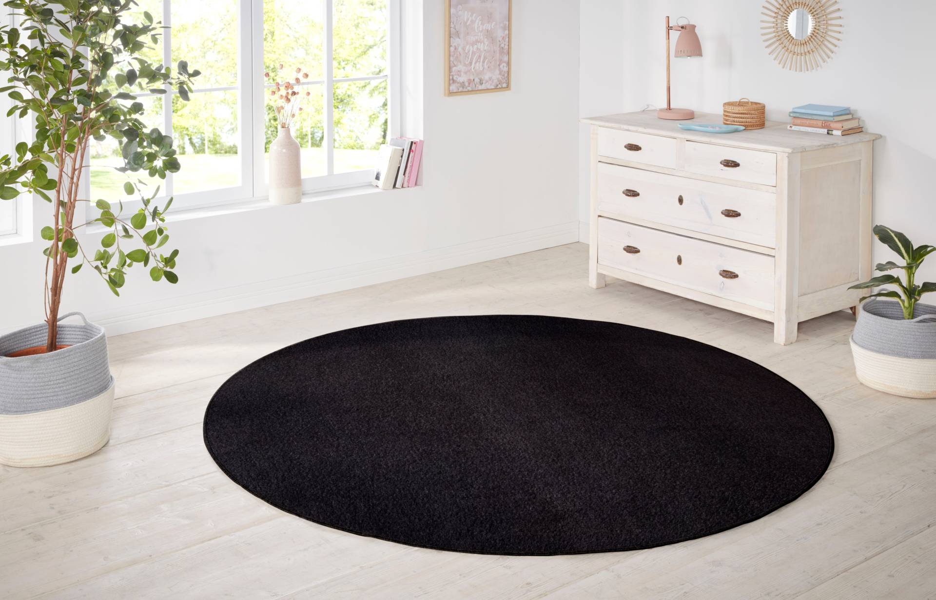 HANSE Home Teppich »Shashi«, rund, Kurzflor, Unifarben, Teppich, Weich, Esszimmer, Kinderzimmer, Flur von HANSE Home