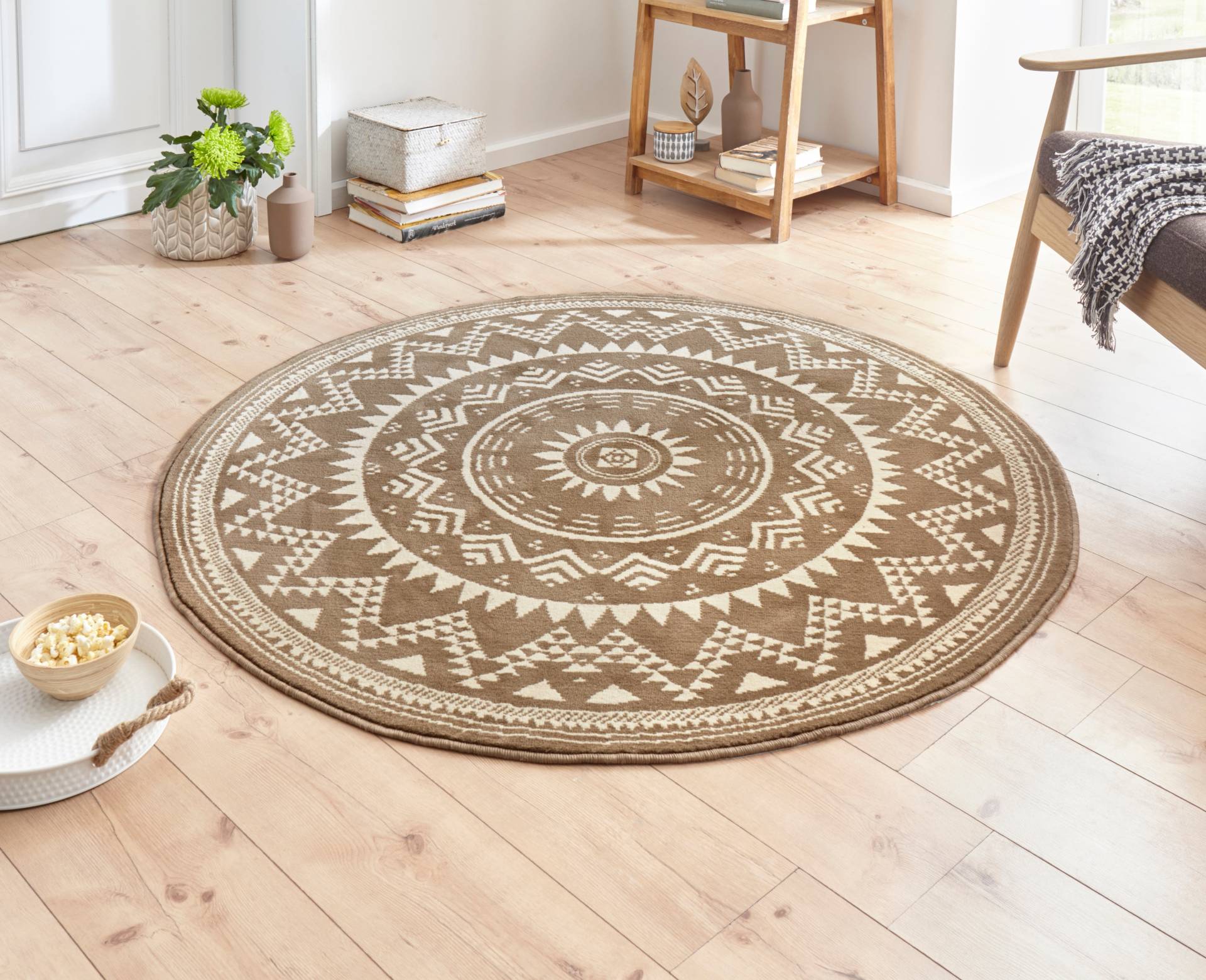 HANSE Home Teppich »Valencia«, rund, 9 mm Höhe, Kurzflor, Modern, Vintage, Mandala, Wohnzimmer, Kinderzimmer, Flur von HANSE Home