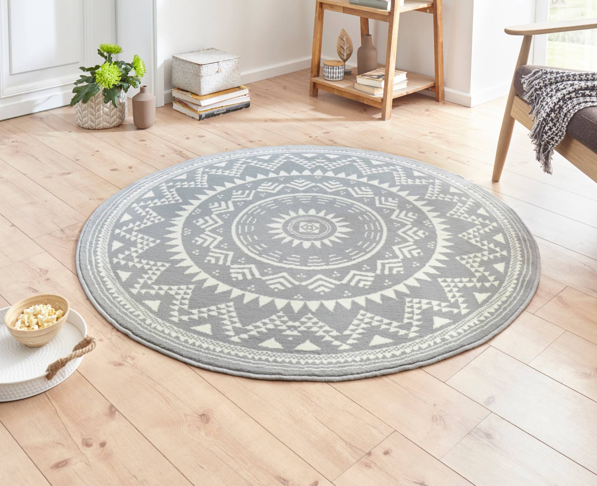 HANSE Home Teppich »Valencia«, rund, 9 mm Höhe, Kurzflor, Modern, Vintage, Mandala, Wohnzimmer, Kinderzimmer, Flur von HANSE Home