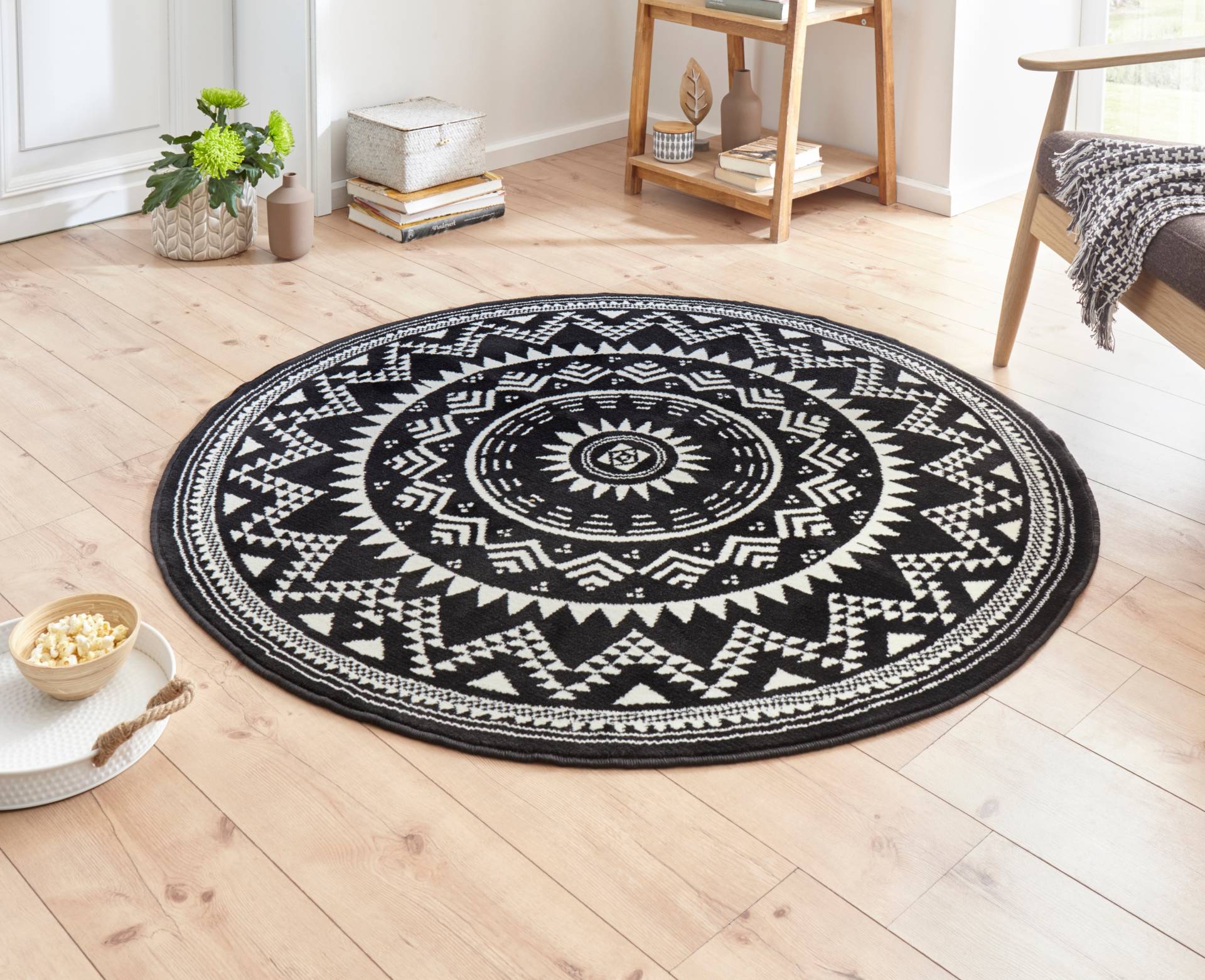 HANSE Home Teppich »Valencia«, rund, 9 mm Höhe, Kurzflor, Modern, Vintage, Mandala, Wohnzimmer, Kinderzimmer, Flur von HANSE Home