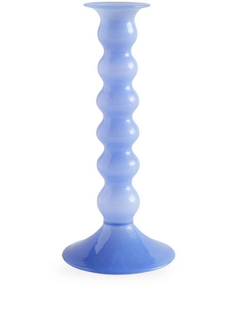 HAY Wavy large candle holder - Blue von HAY